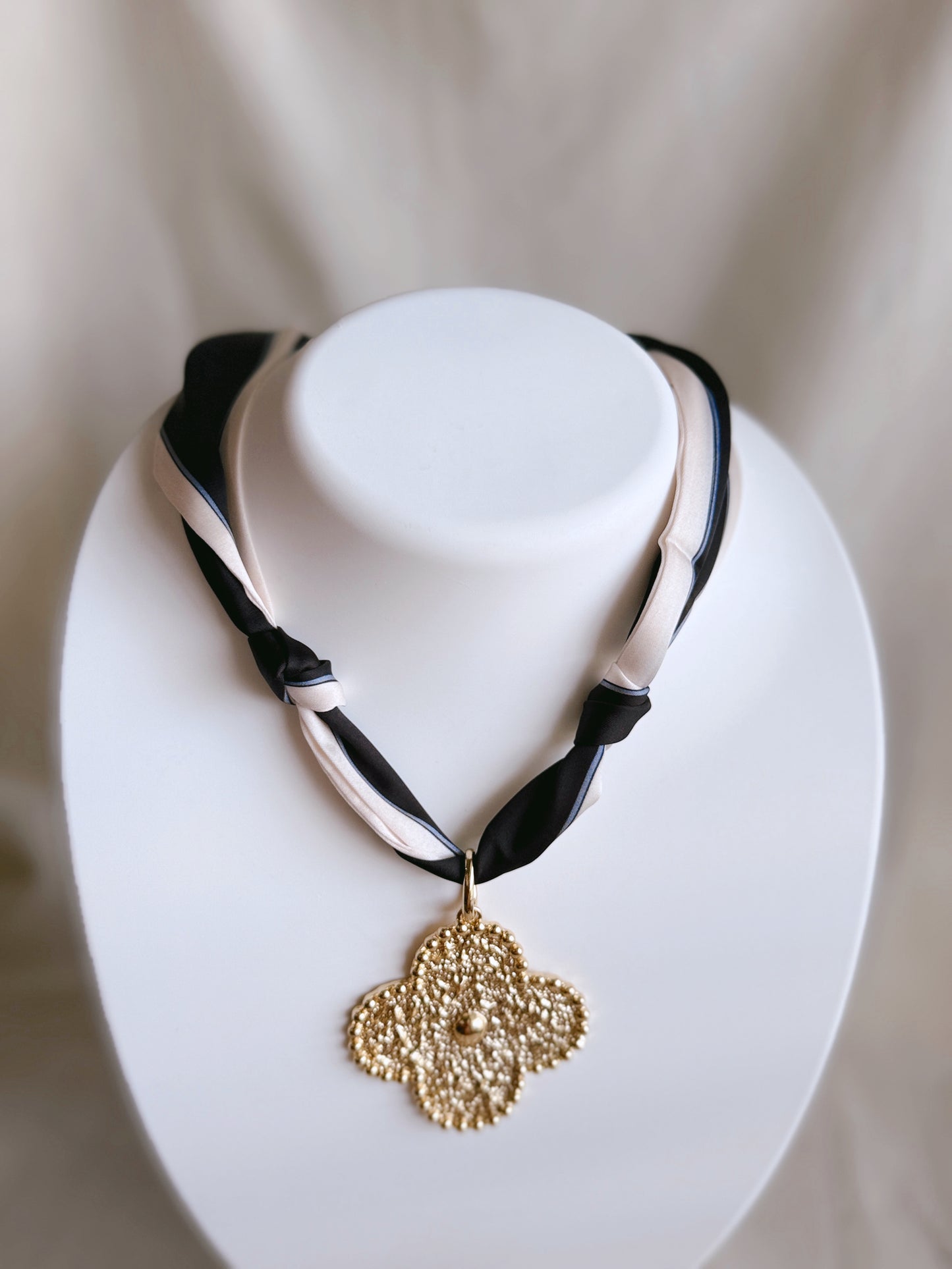 Black Knot Charm Necklace