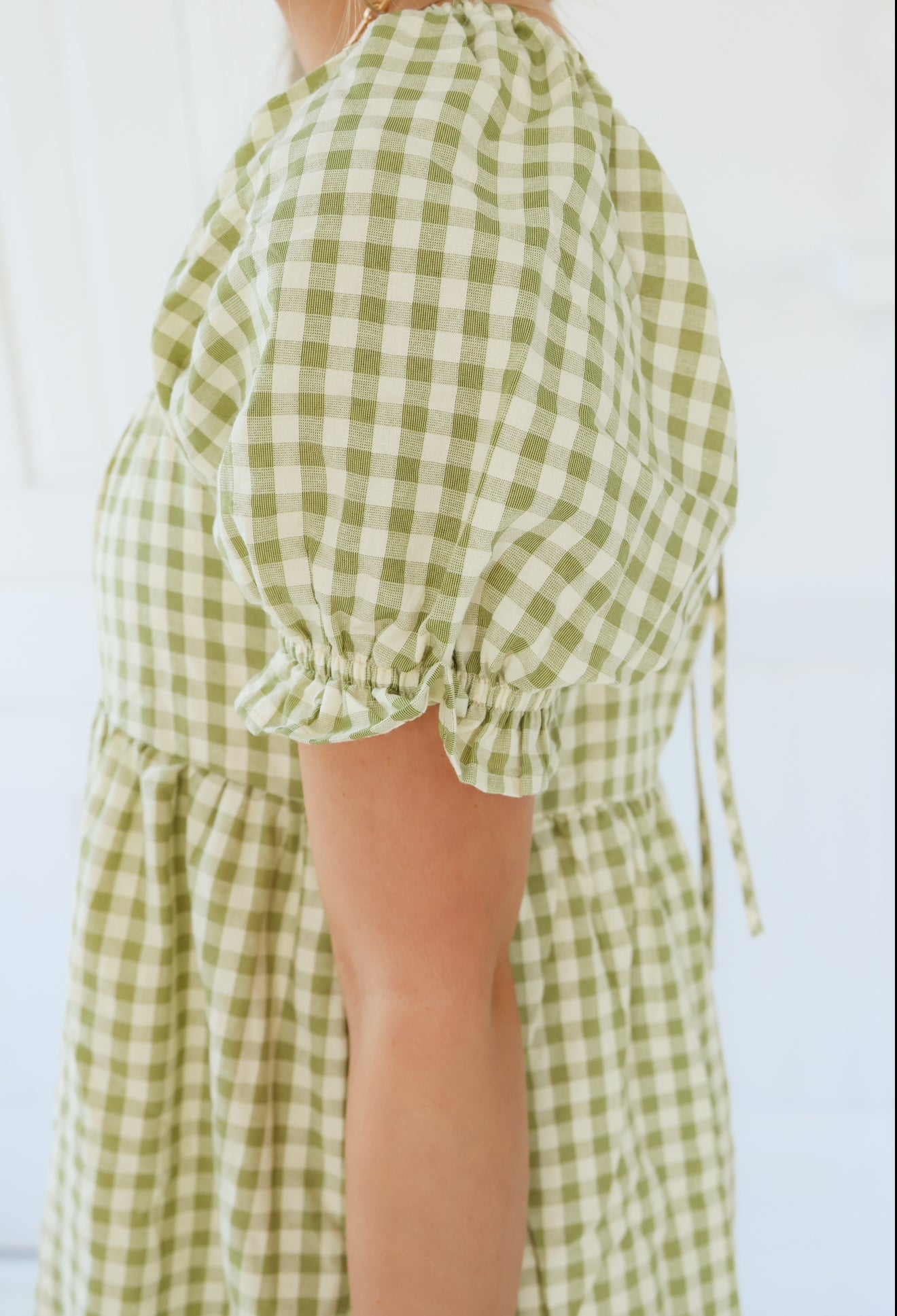 Hazel Smocked Gingham Mini Dress