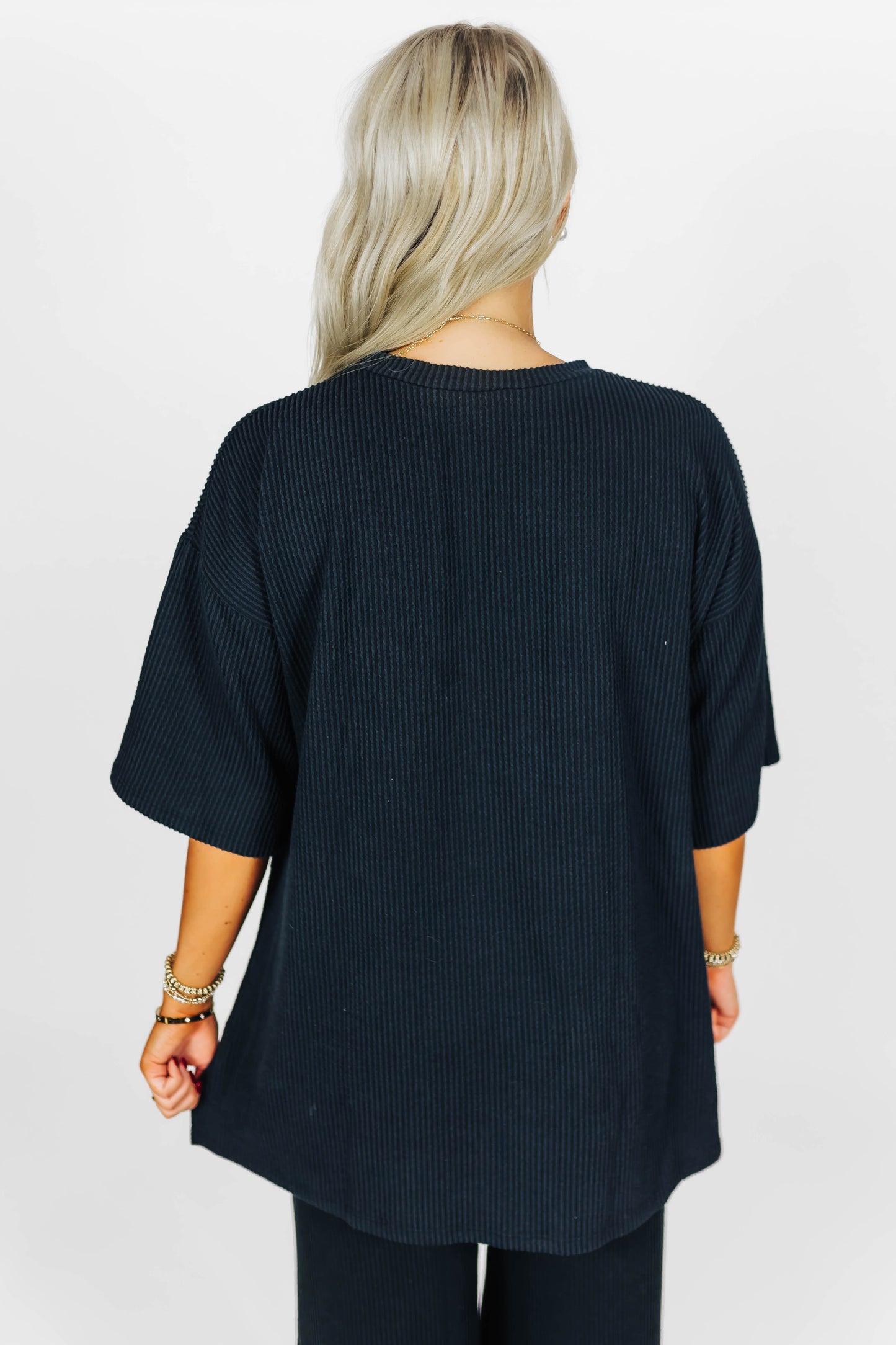 Nova Ribbed Matching Set - Black