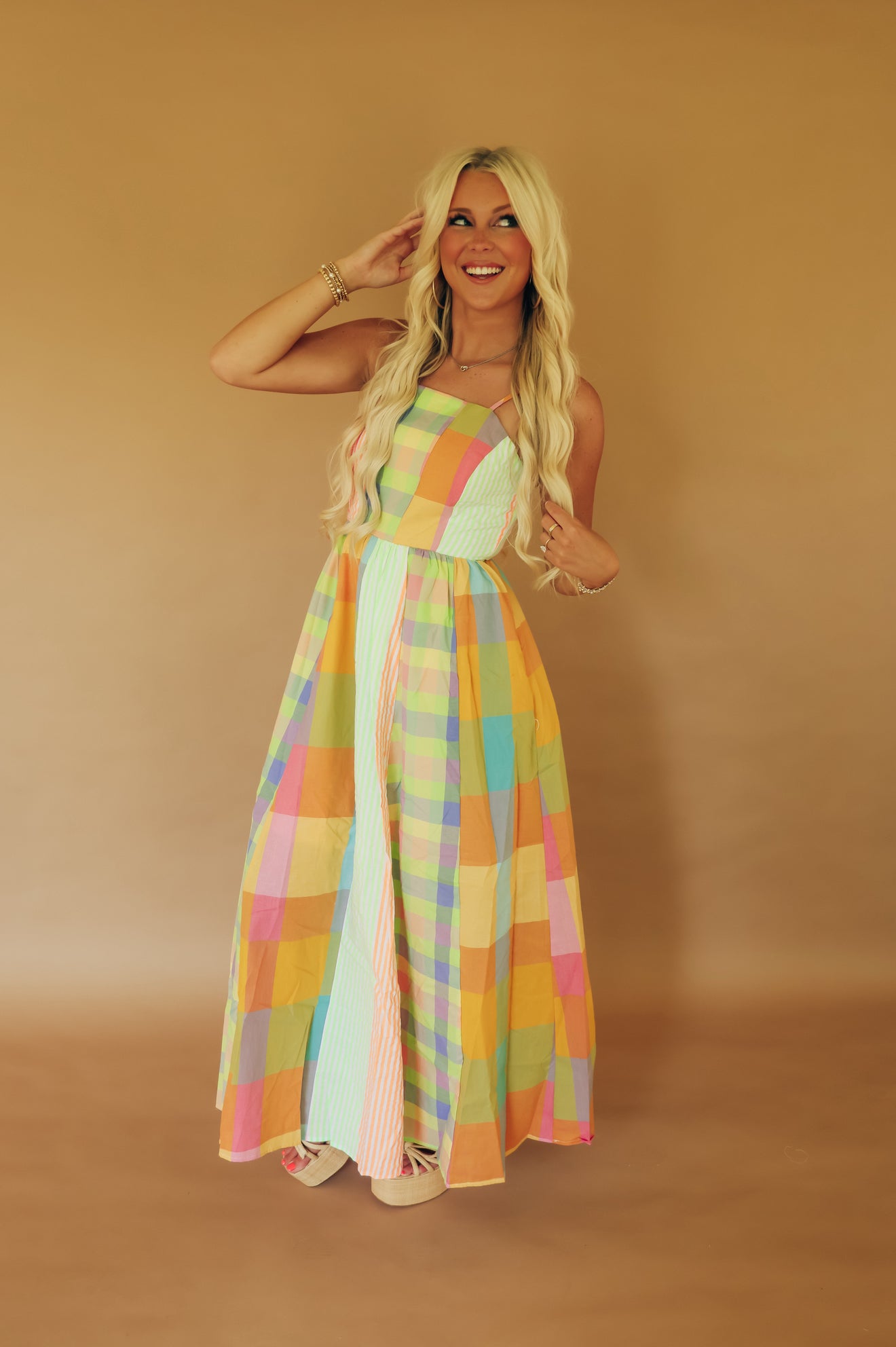 Tropical Tide Colorblock Dress