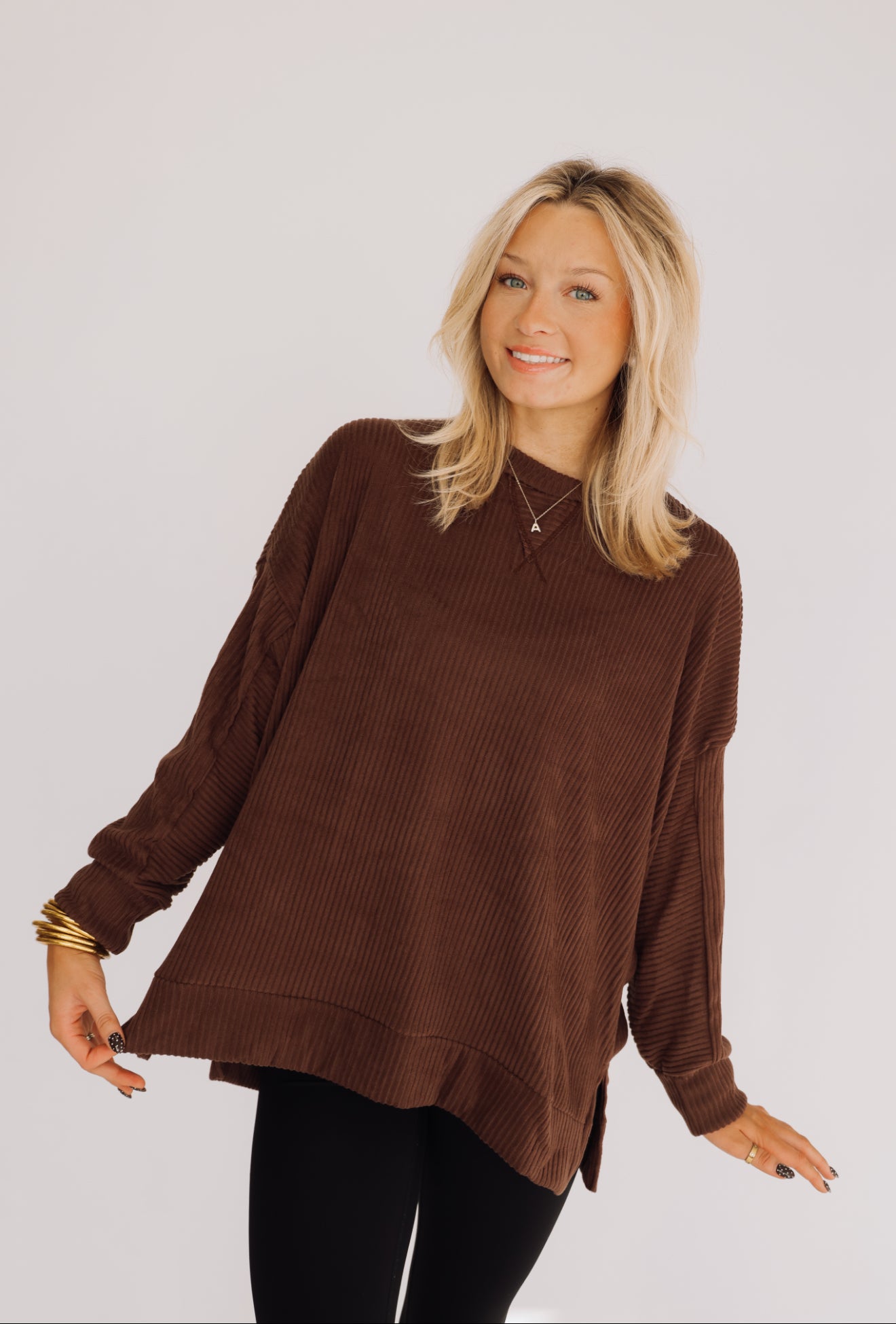 Toffee Fleece Tunic Top