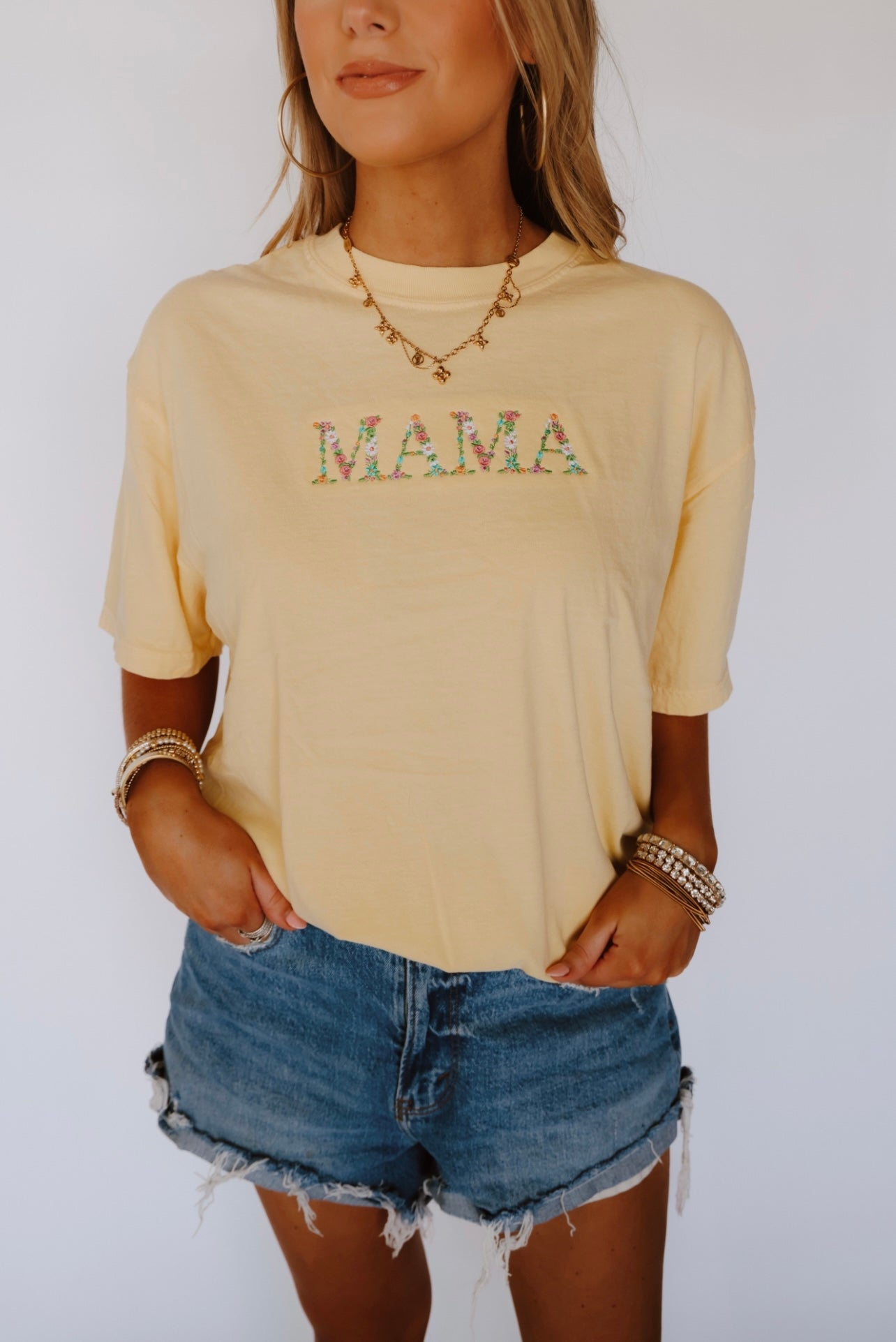 'MAMA' Embroidered Tee