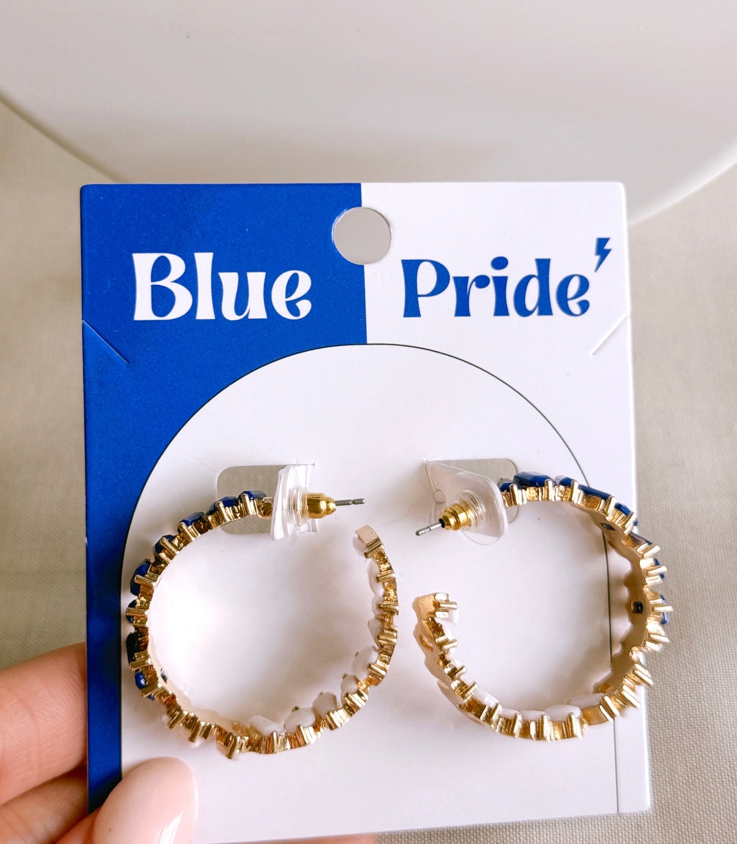 Blue Pride Hoop Earrings