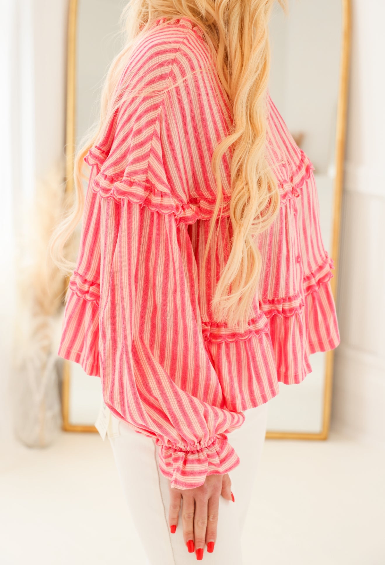 Flamingo Fuchsia Boho Top