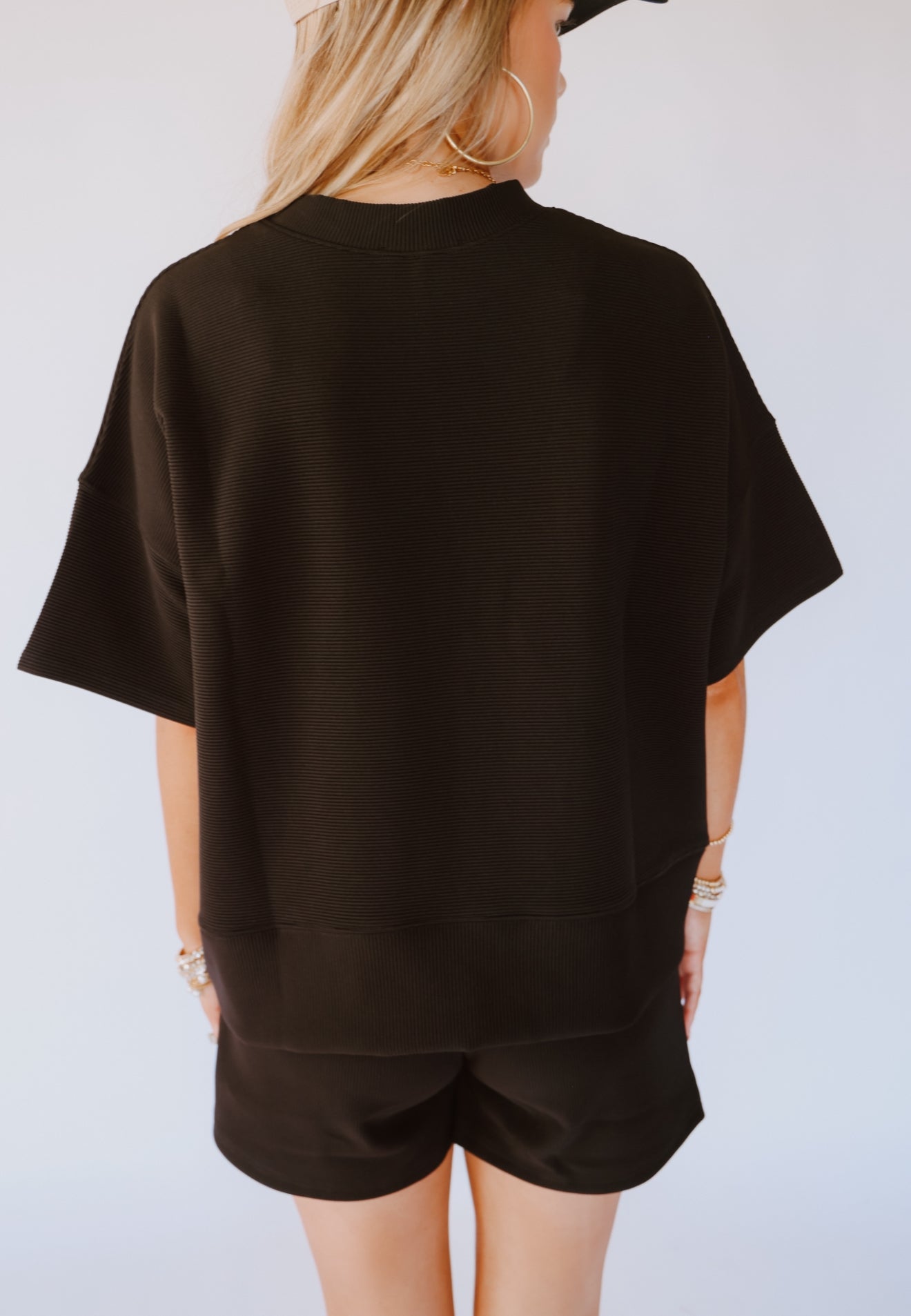 Everyday Ribbed Short Set - Black