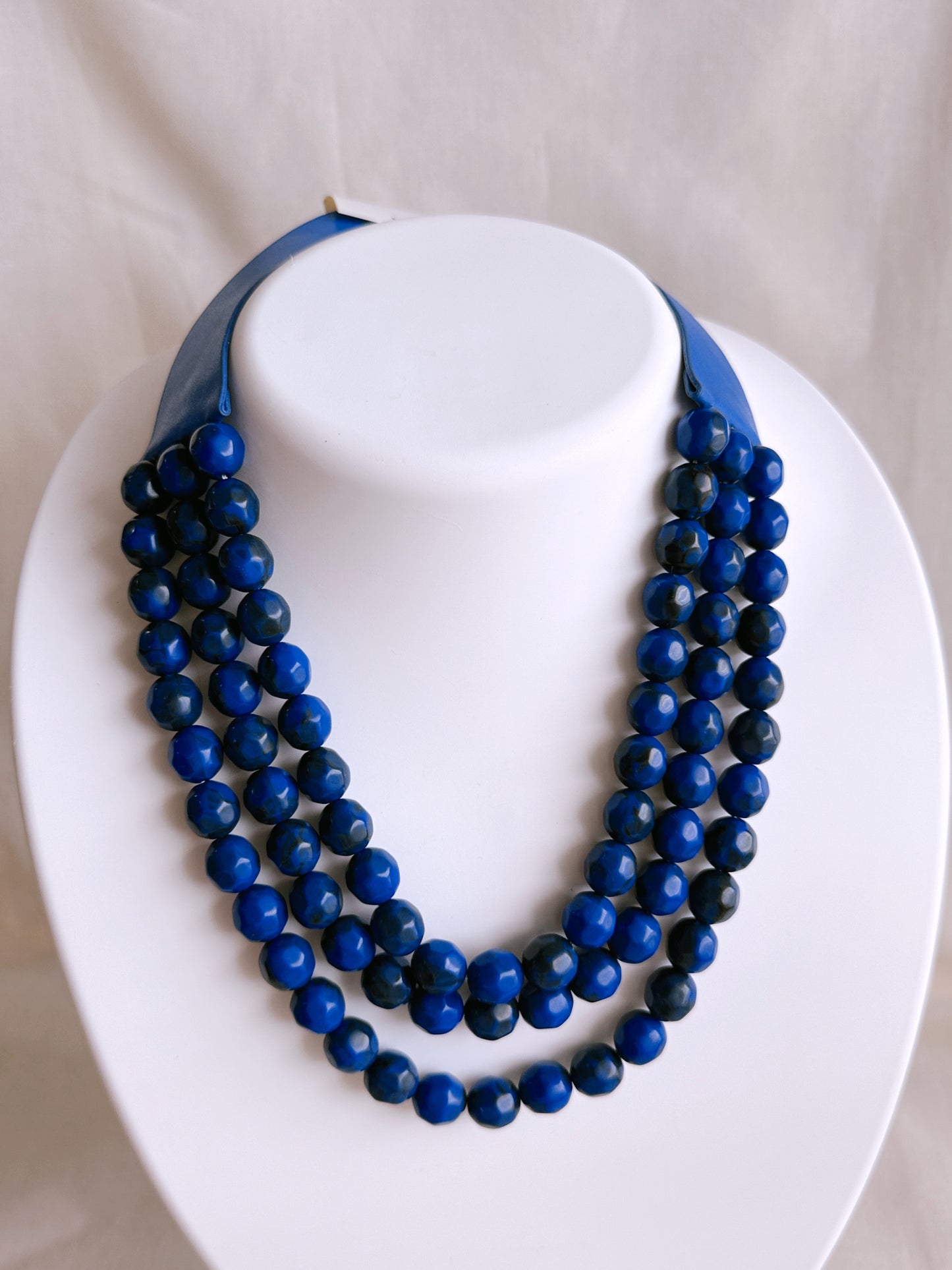 Royal Blue 3 Stack Layered Necklace