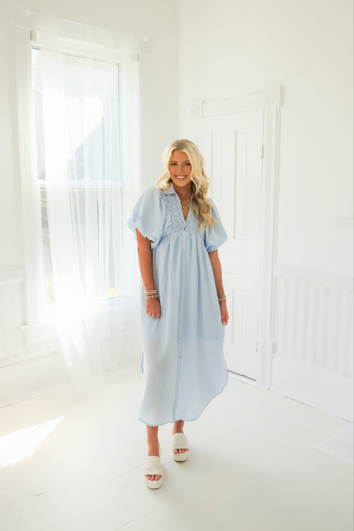 Charlotte Blue Midi Dress