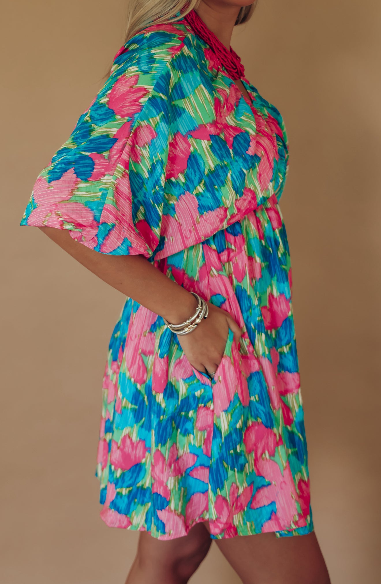 Tropical Bloom Mini Dress