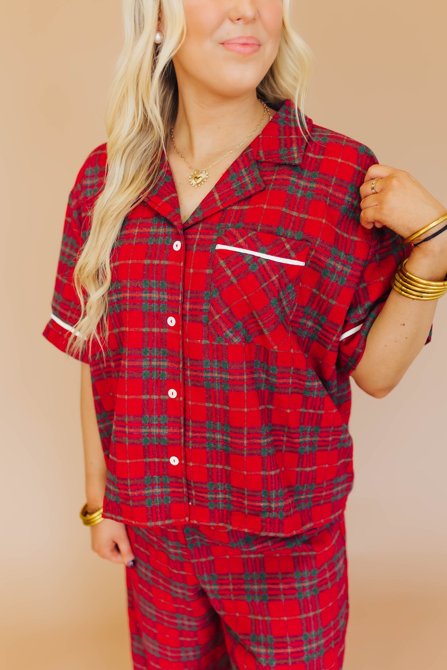 Holly Plaid PJ Set