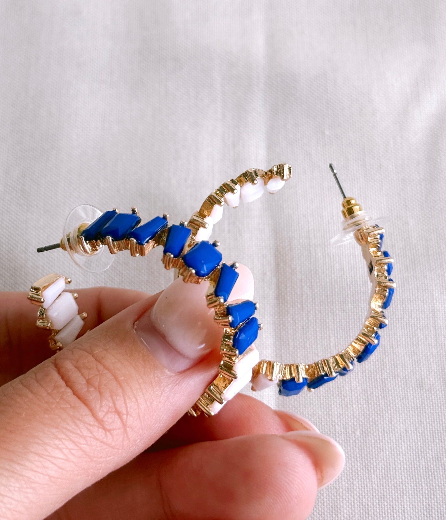 Blue Pride Hoop Earrings