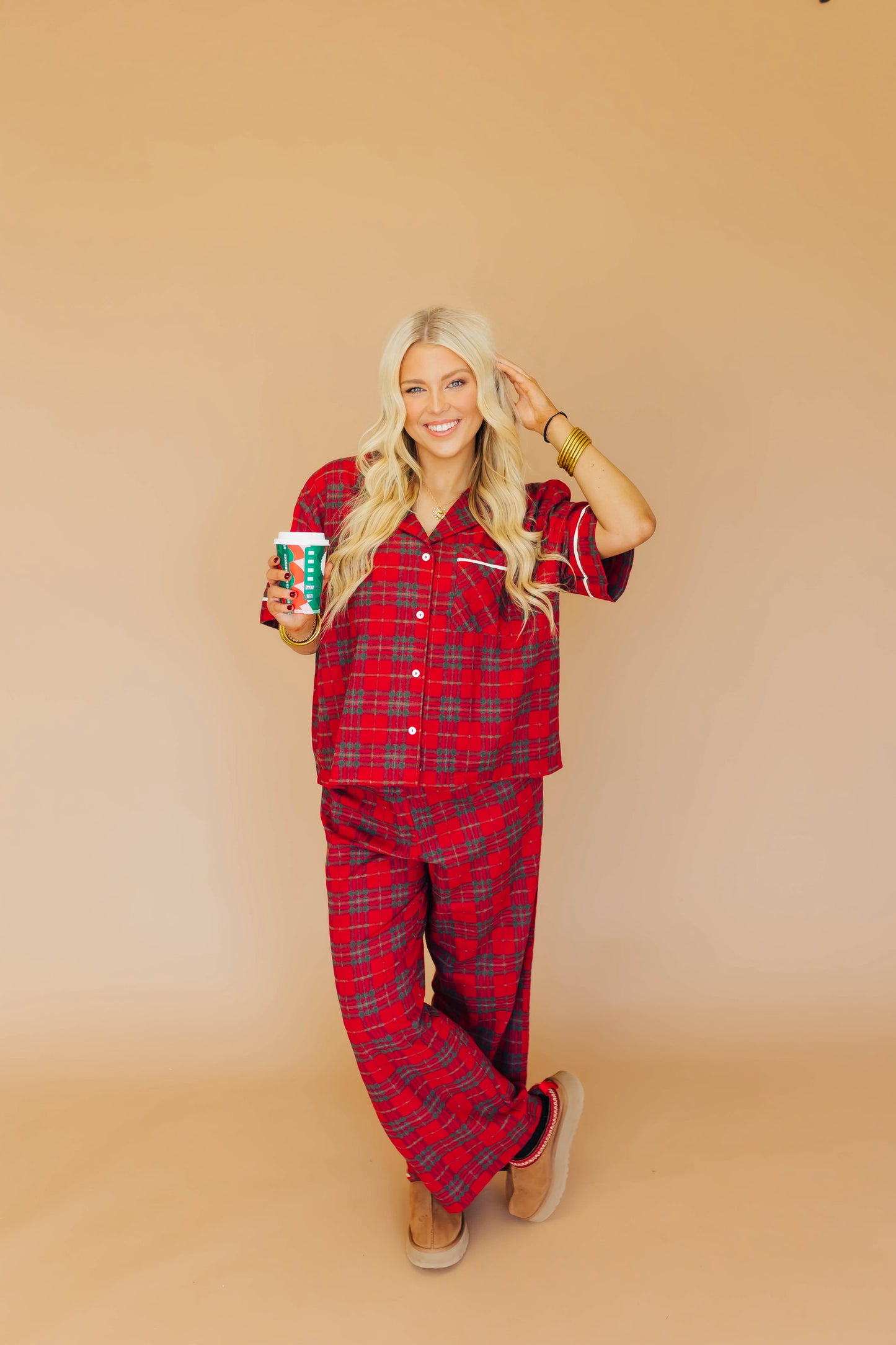 Holly Plaid PJ Set