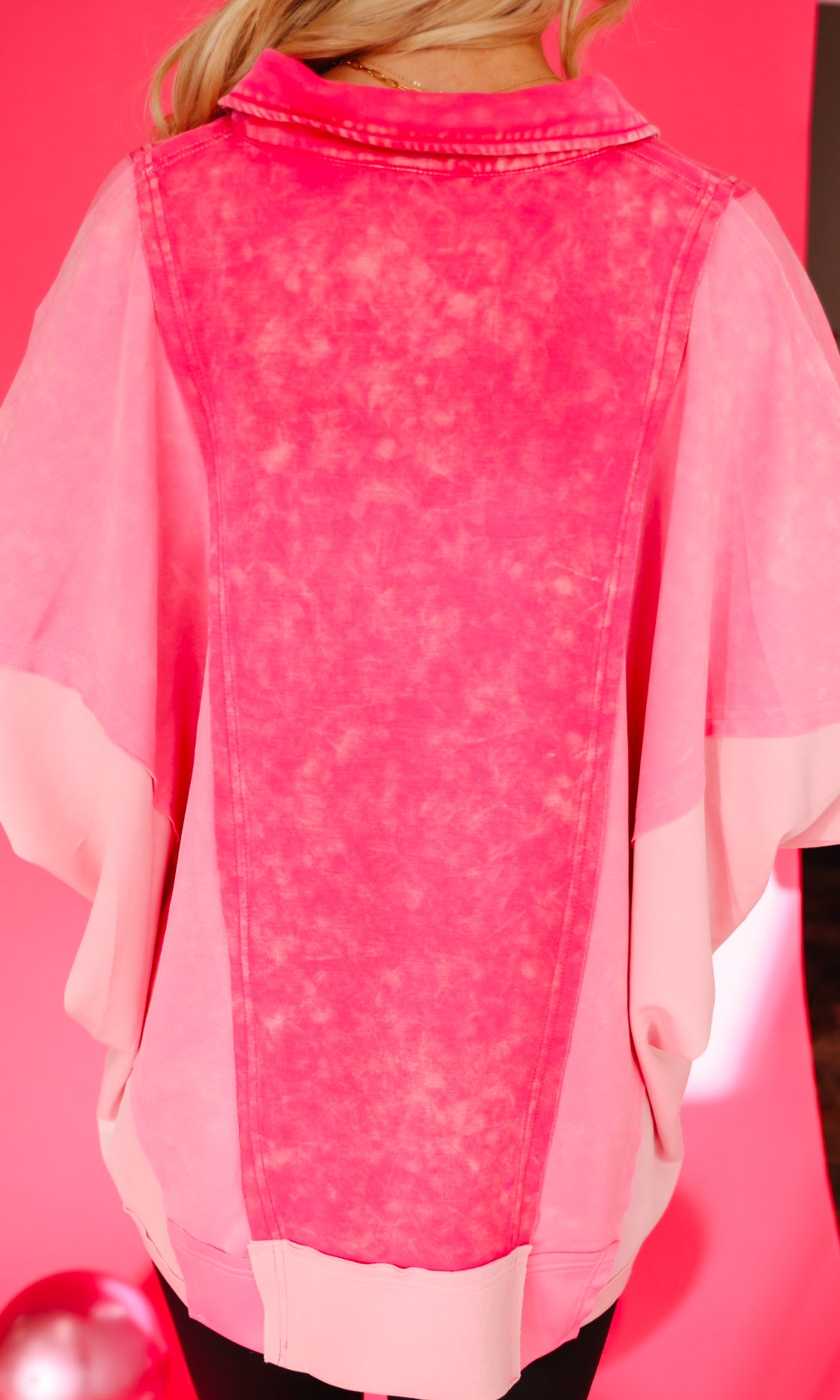 Candy Pink Color Block Top