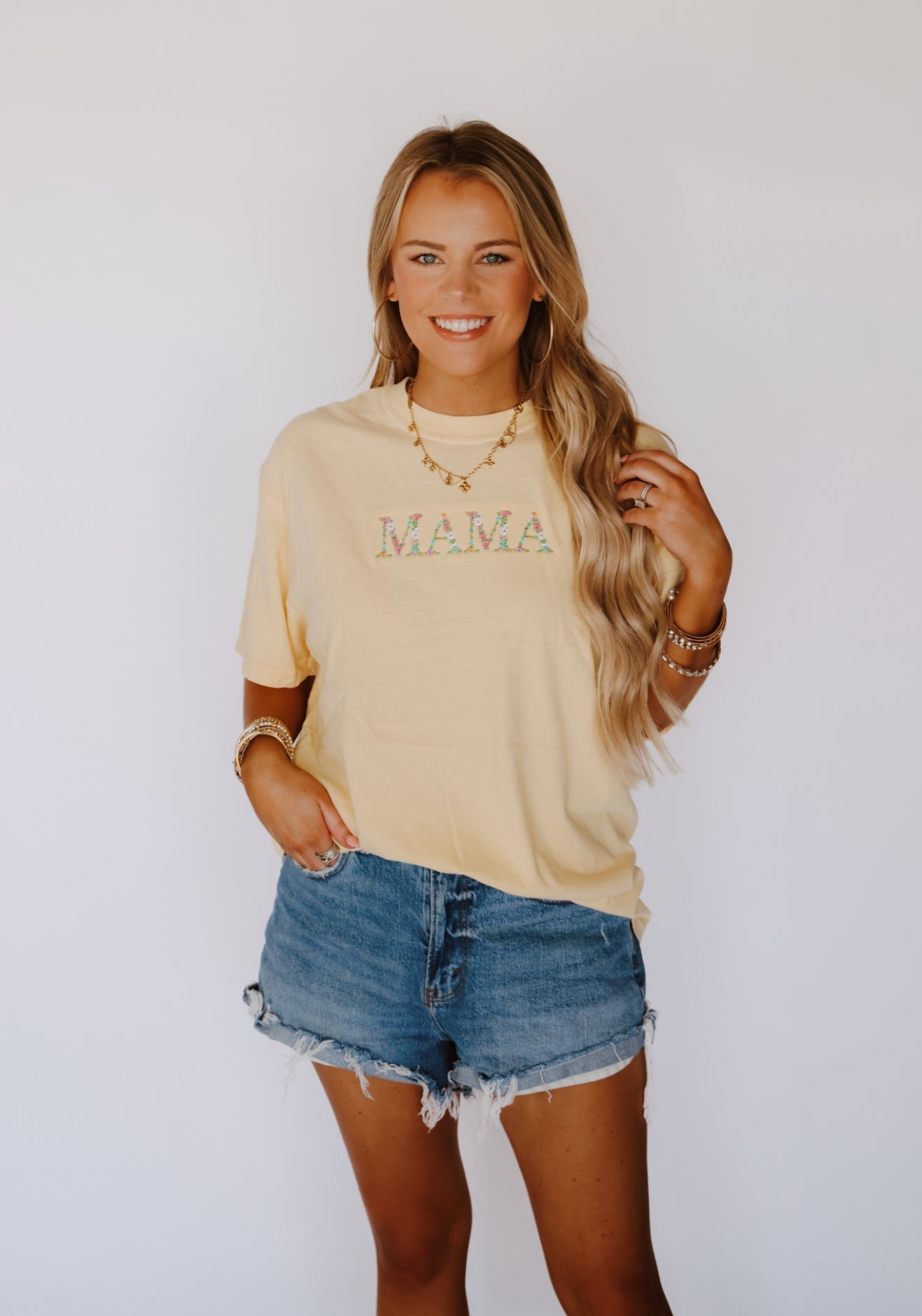 'MAMA' Embroidered Tee