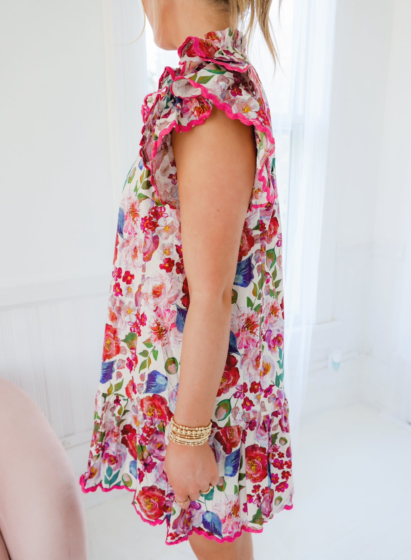 Azalea Floral Ruffle Mini Dress