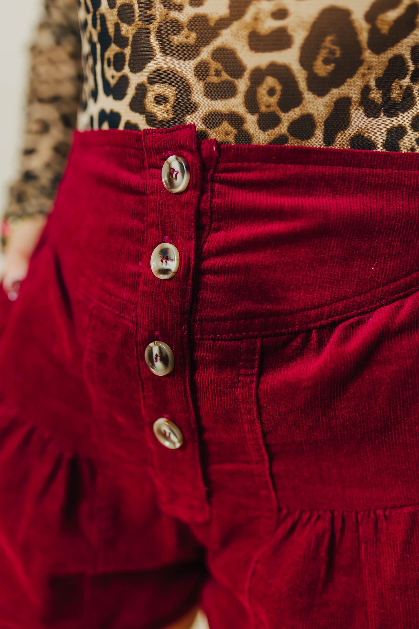 Wine Corduroy Shorts