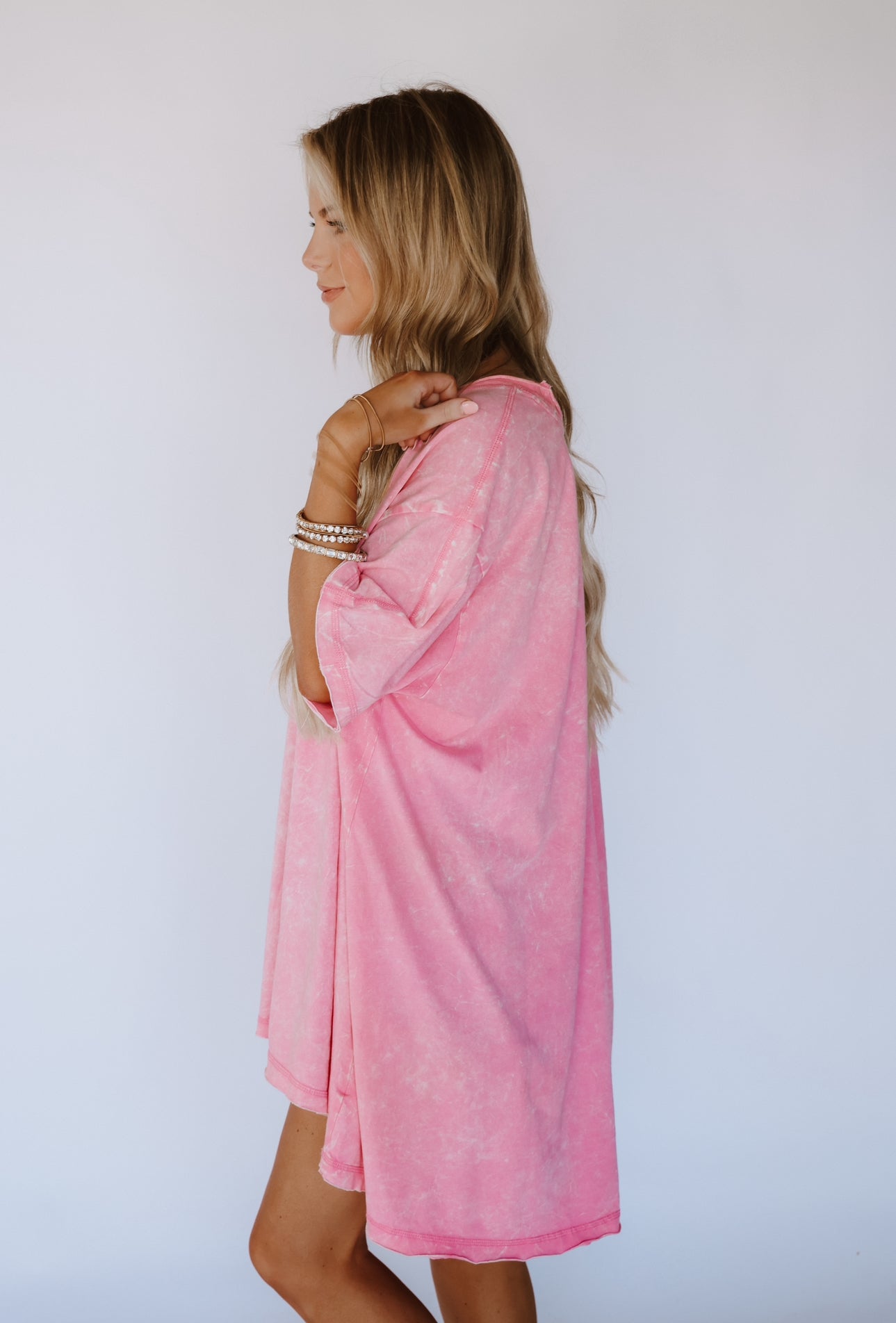 Candy Pink Oversized Tee