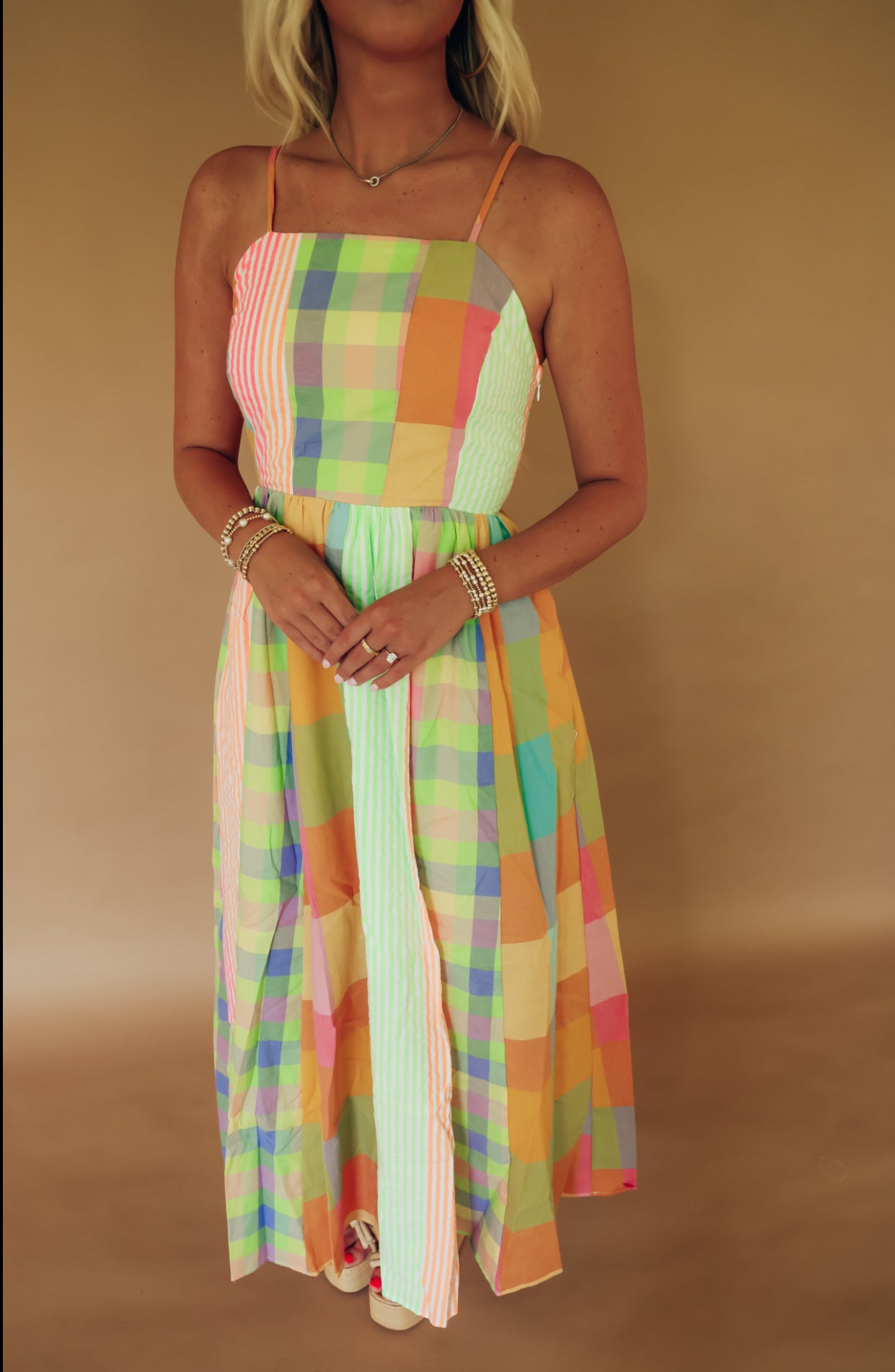 Tropical Tide Colorblock Dress