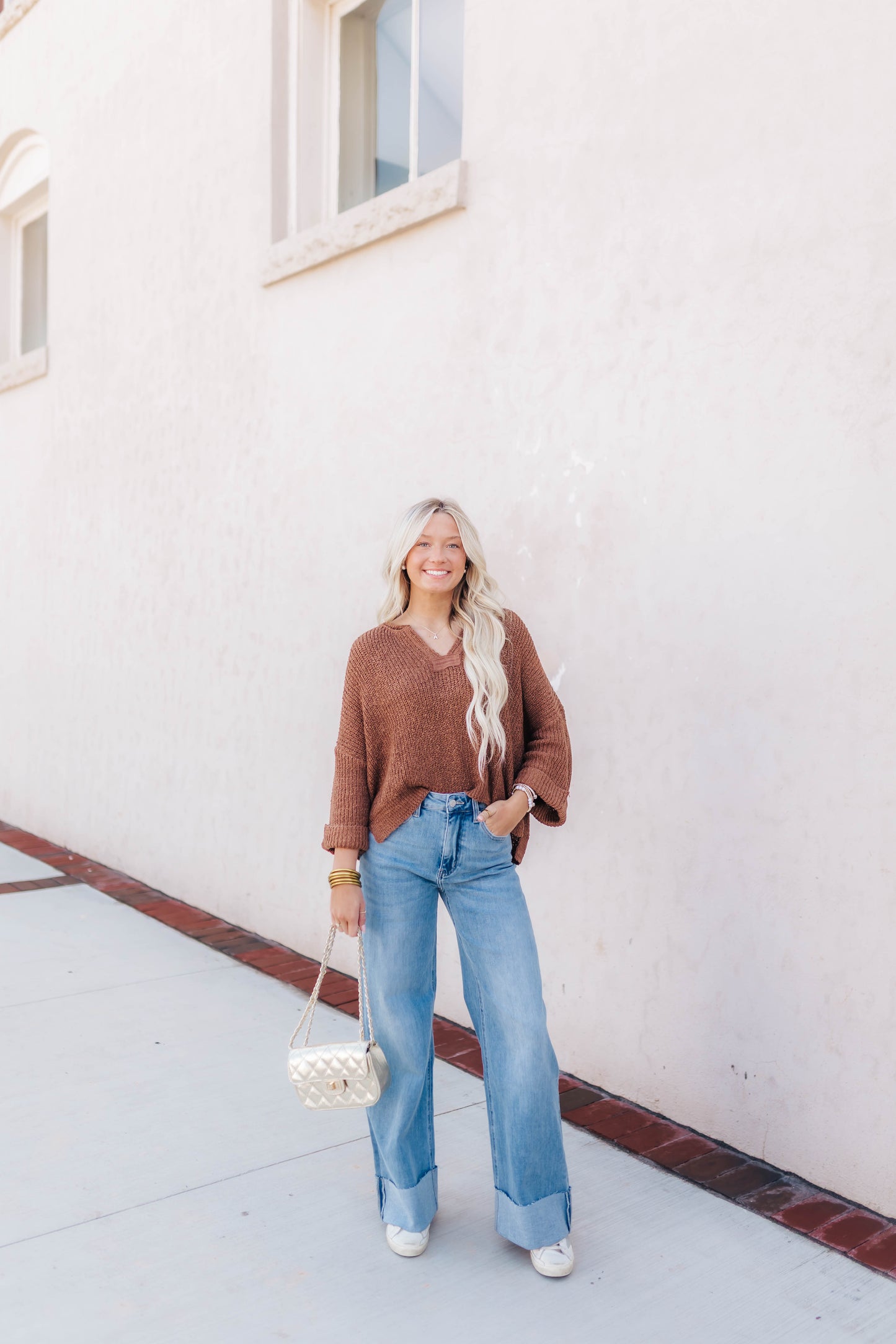Harvest Camel Knit Top