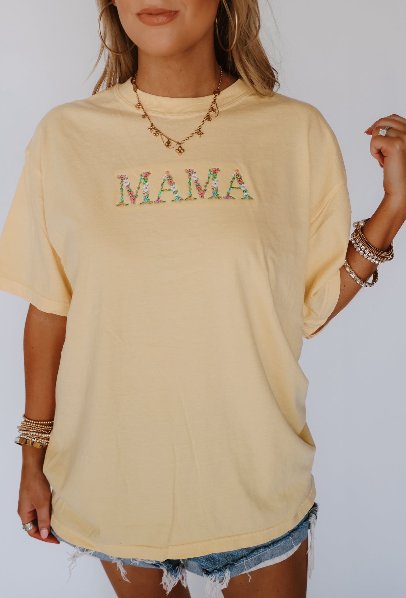 'MAMA' Embroidered Tee