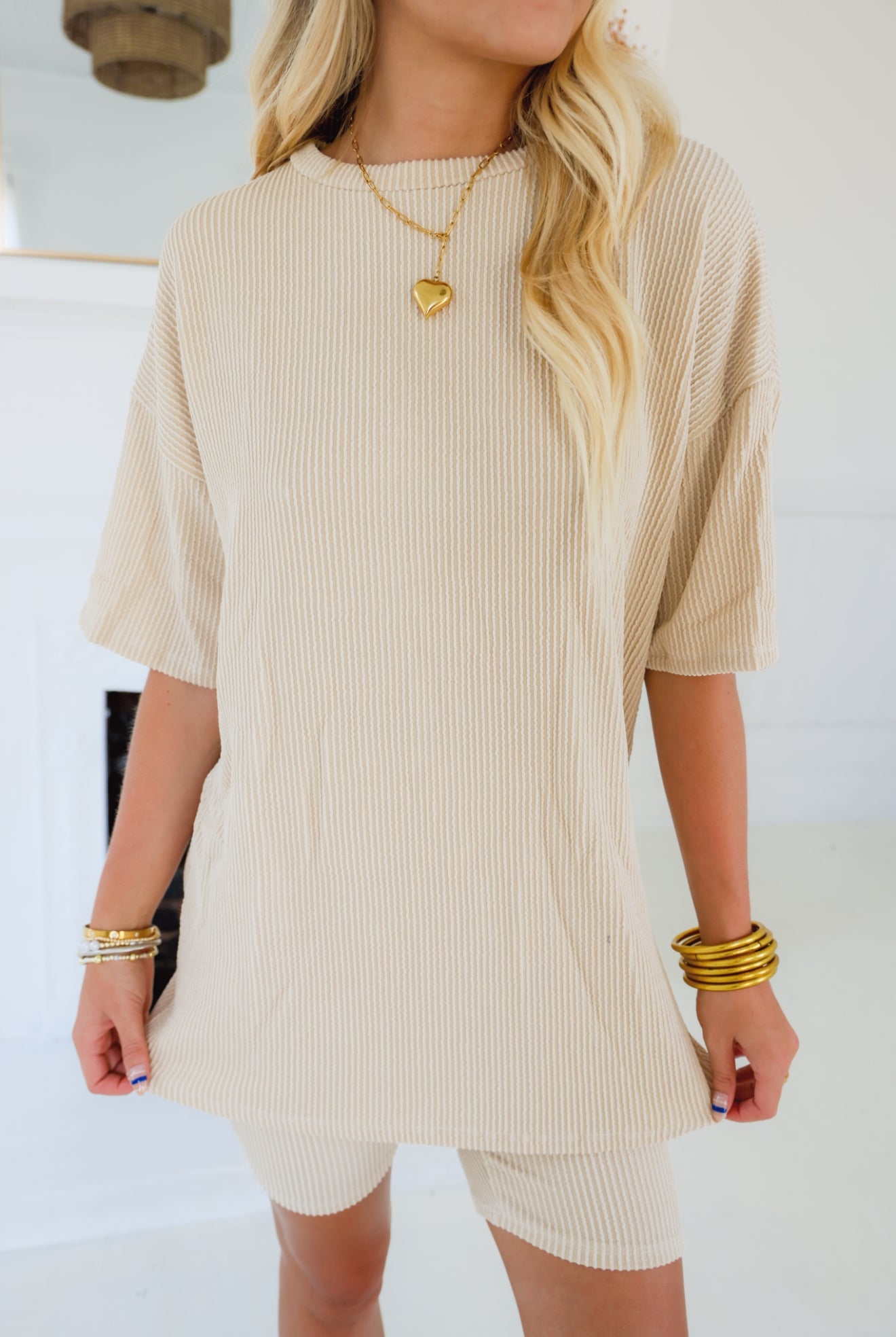 Sand Ribbed Matching Set