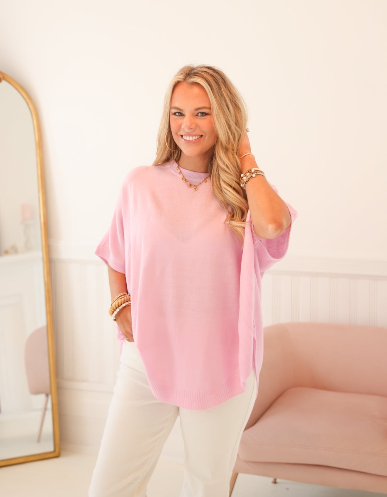 Poppy Pink Knit Top