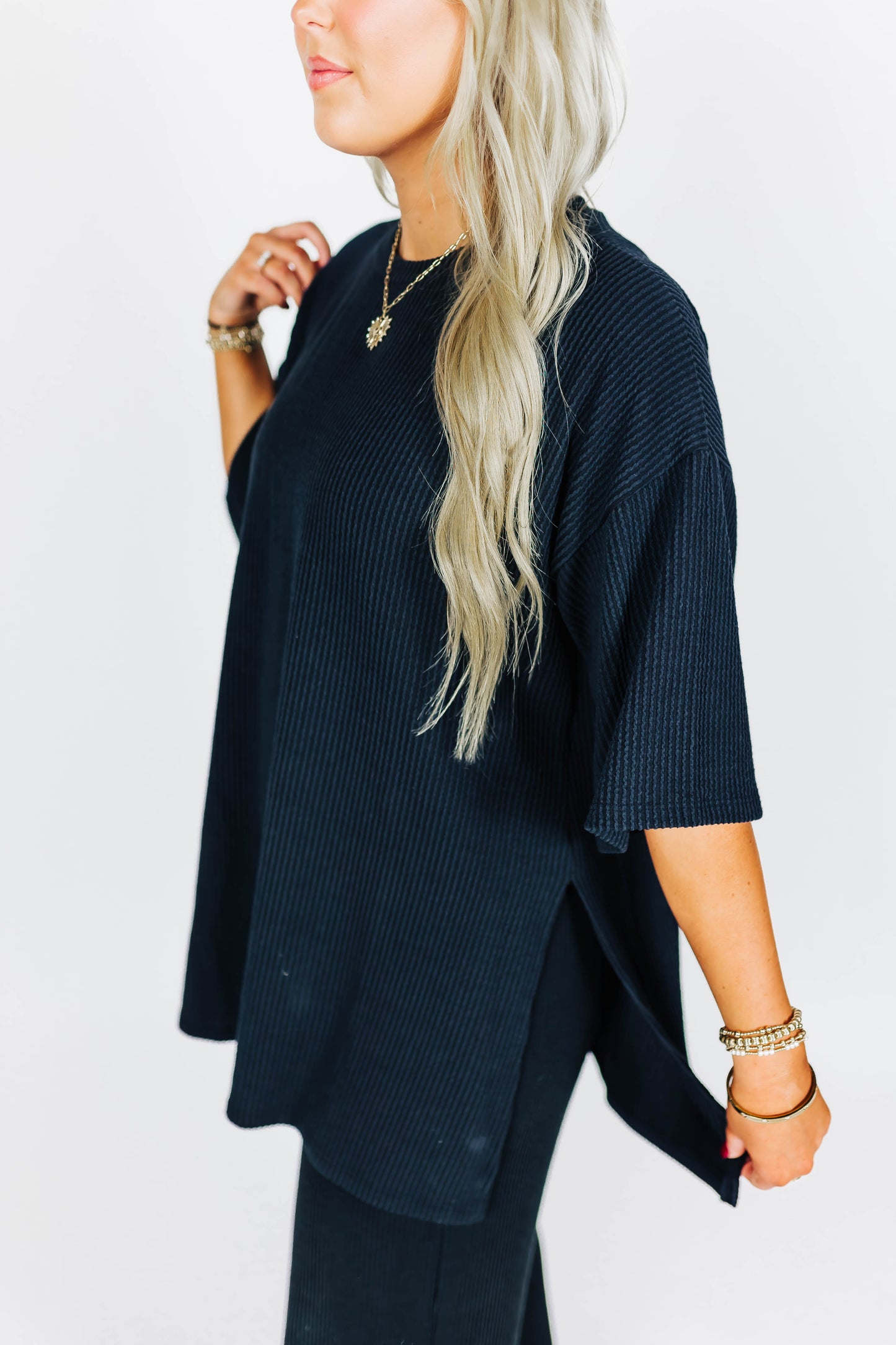 Nova Ribbed Matching Set - Black