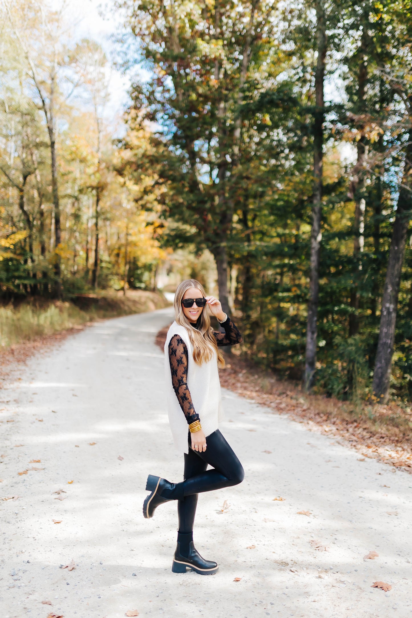 Black Mesh Lace Top