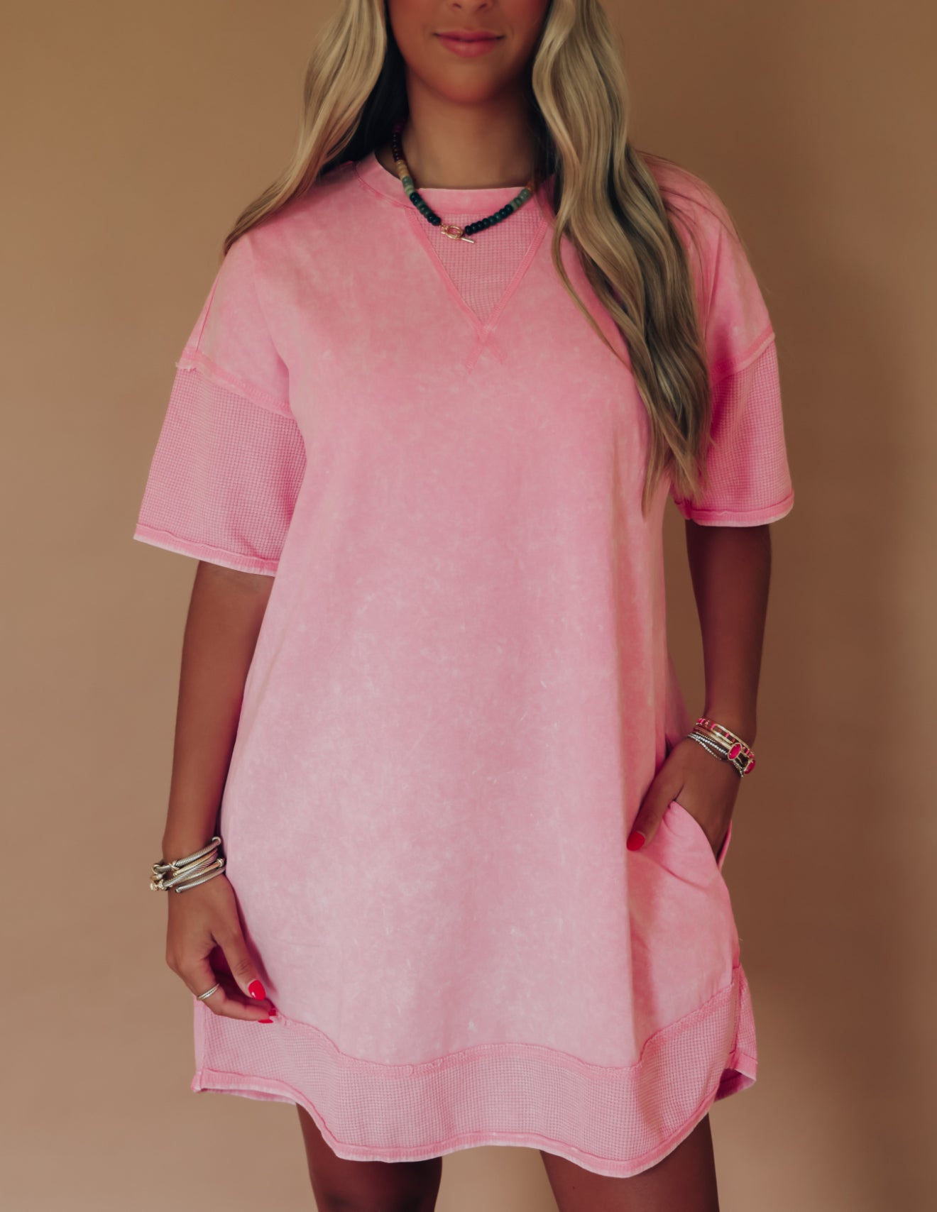 Flamingo Pink Casual Dress