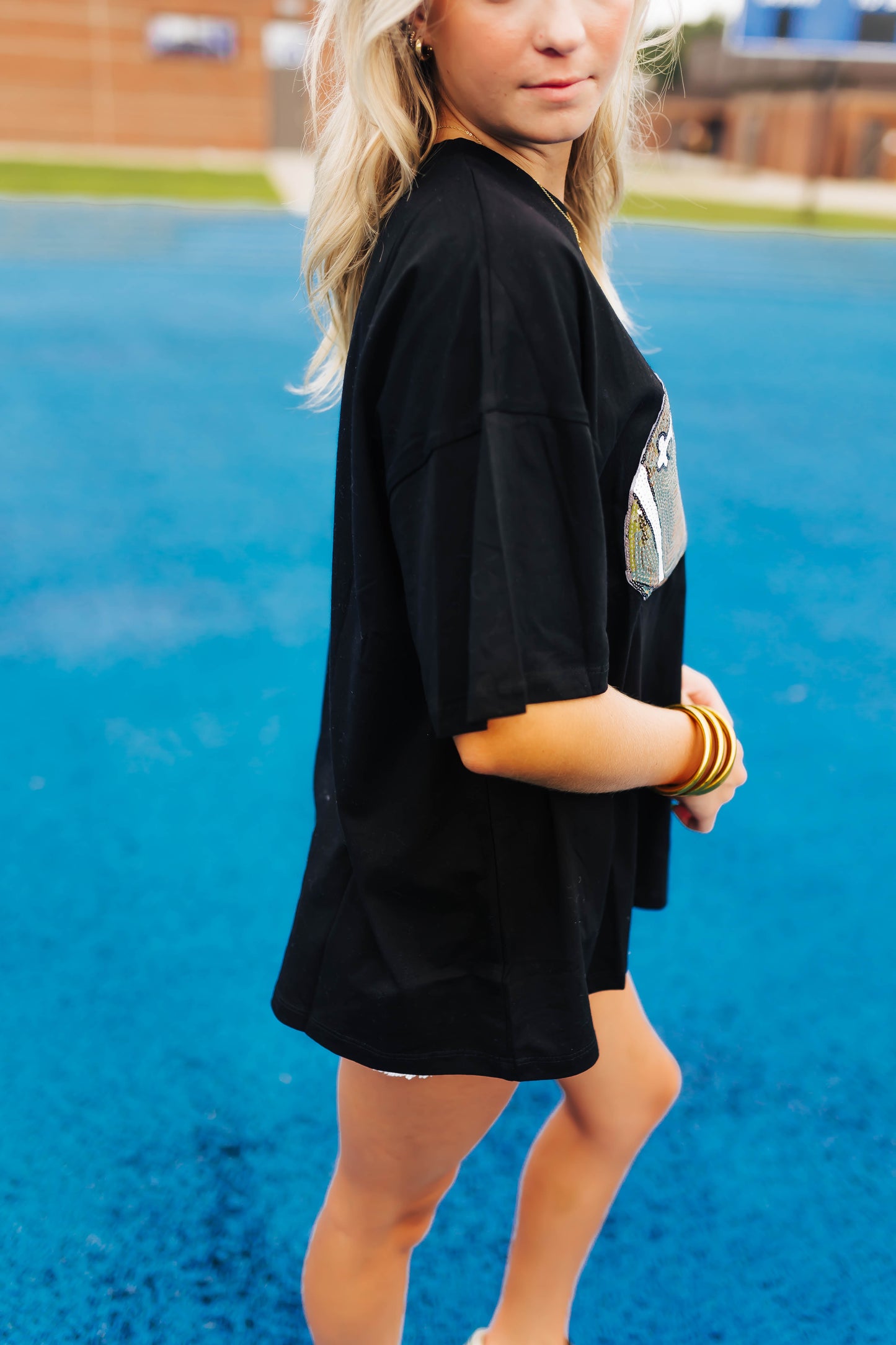 Black Patch Football Tee