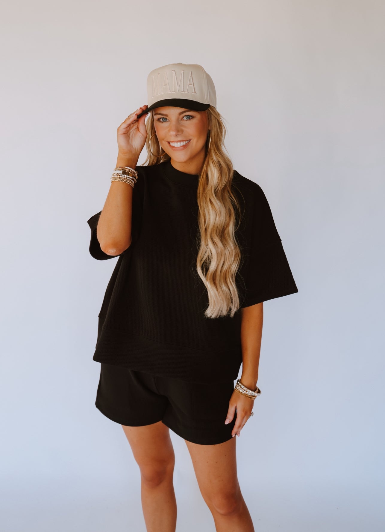 Everyday Ribbed Short Set - Black