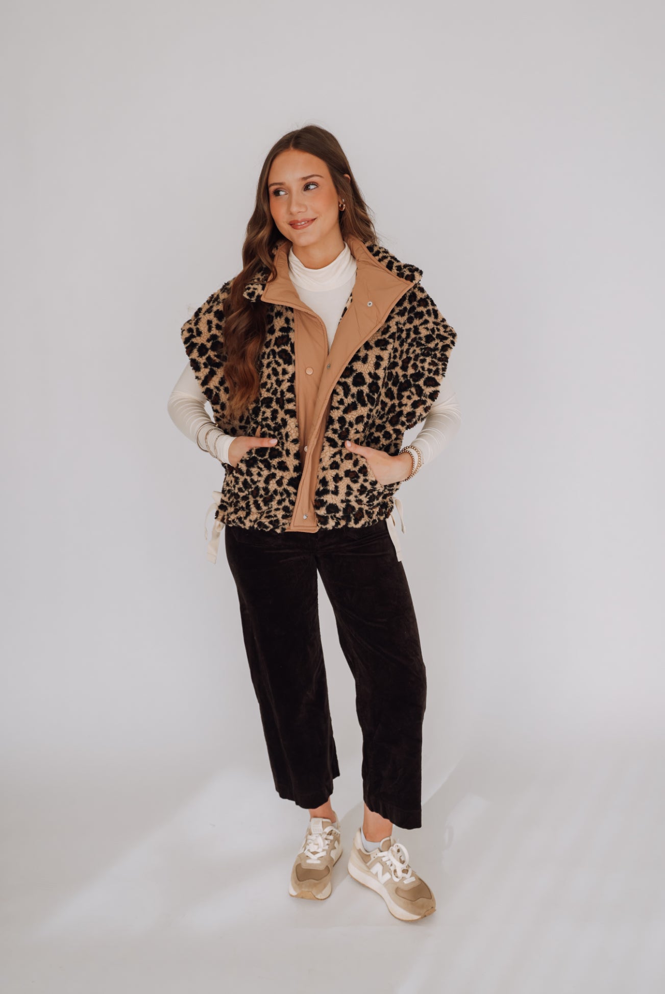 Leopard Print Button Down Vest