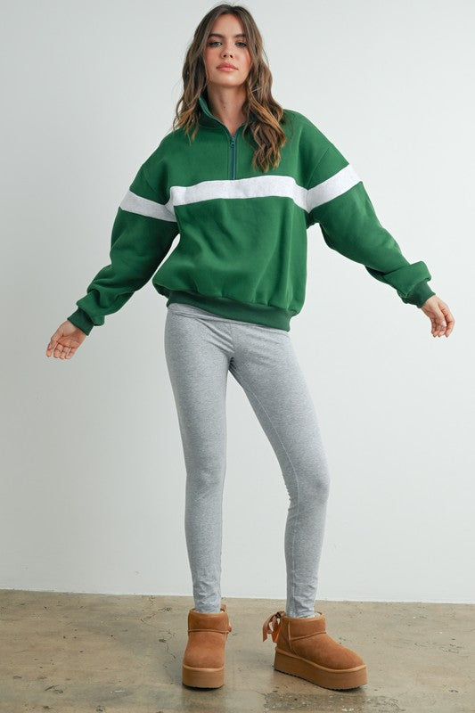 Two Tone Half Zip Sweatshirt