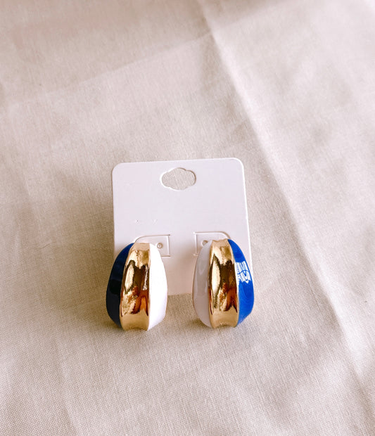 Blue & Gold Dainty Earrings