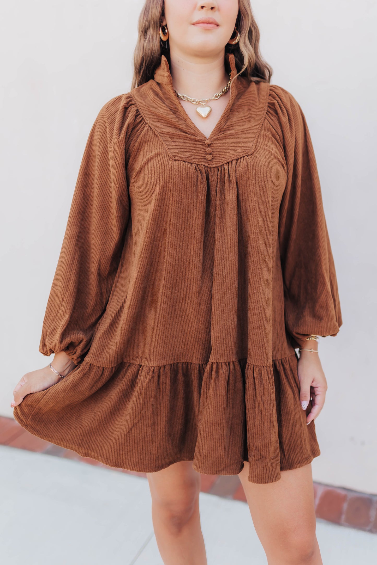 Espresso Days Corduroy Dress