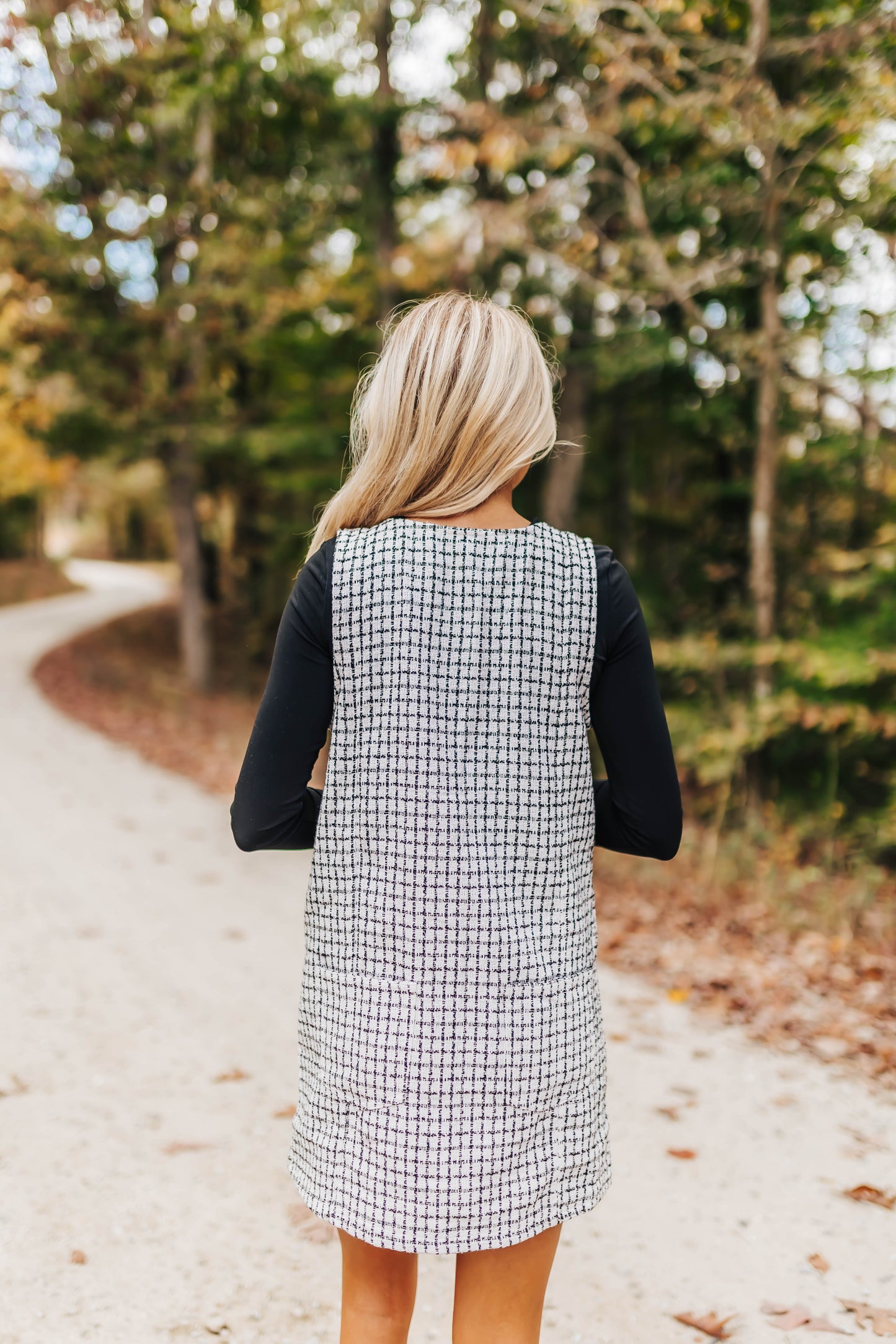 Tweed Button Up Mini Dress