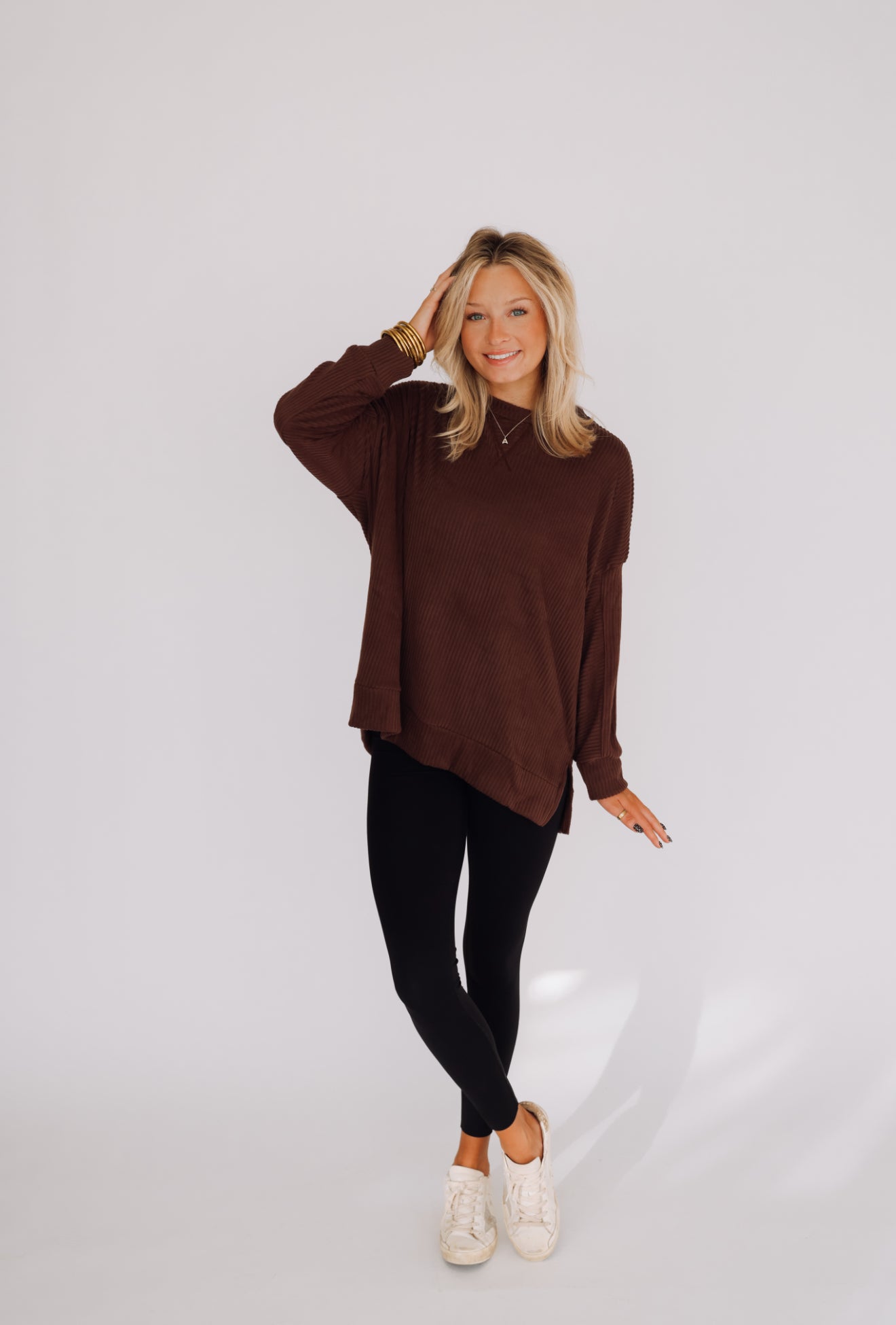 Toffee Fleece Tunic Top