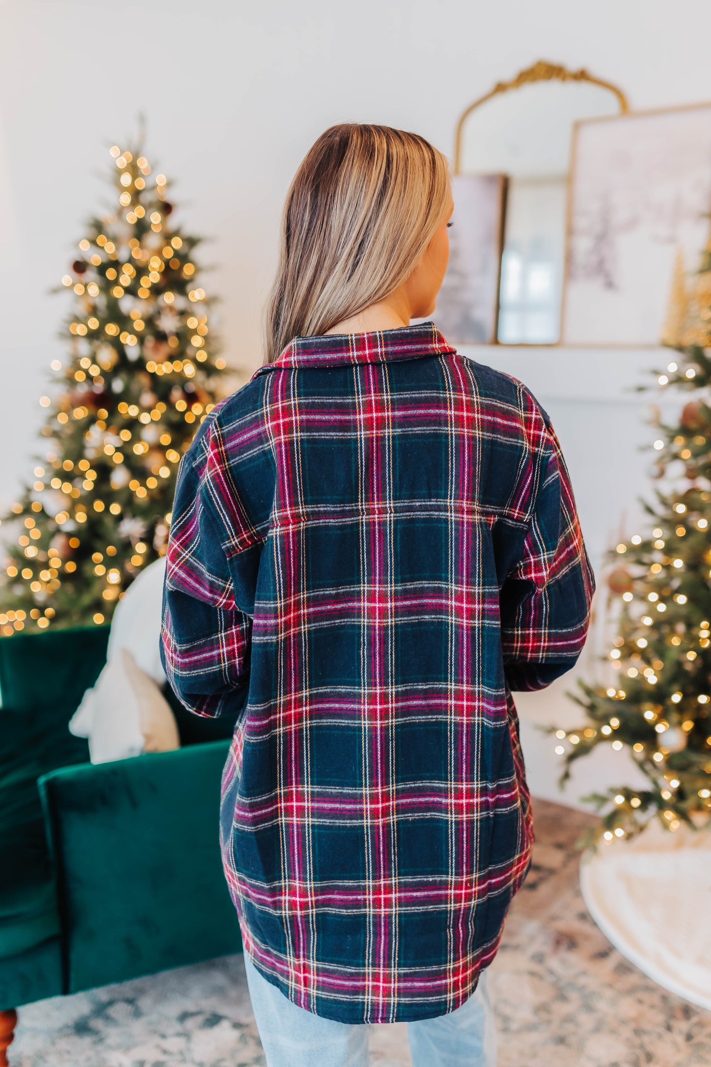 Midnight Blue Flannel Top