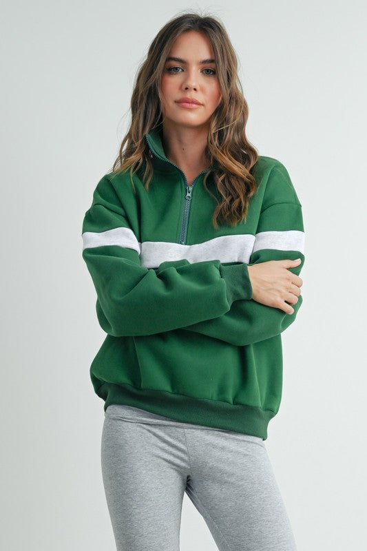 Two Tone Half Zip Sweatshirt