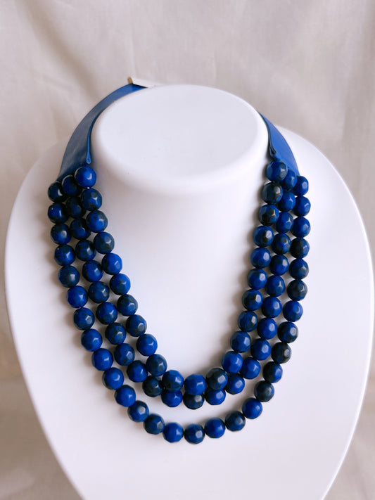 Royal Blue 3 Stack Layered Necklace