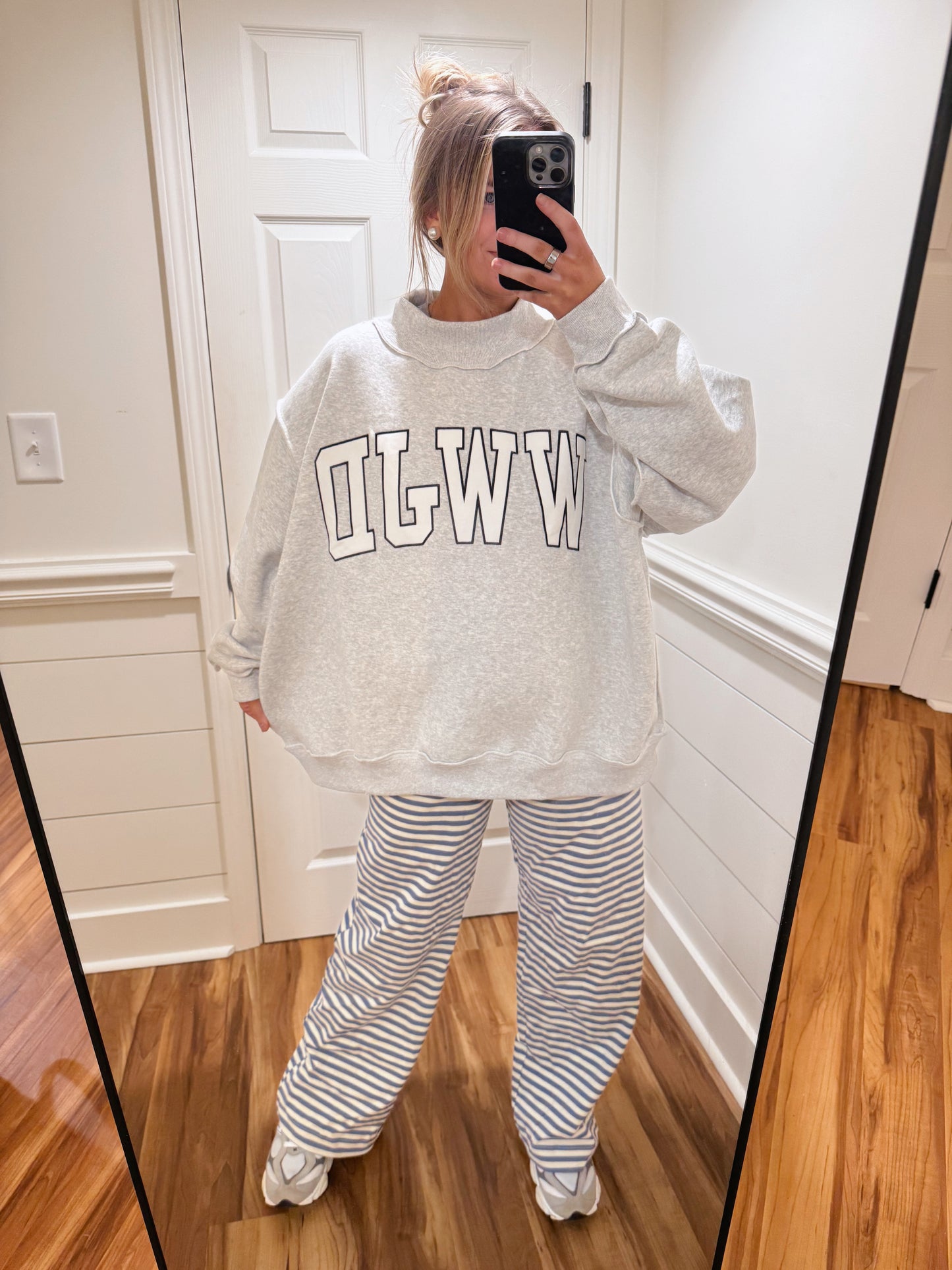 ‘WWJD’ Embroidered Mock Neck