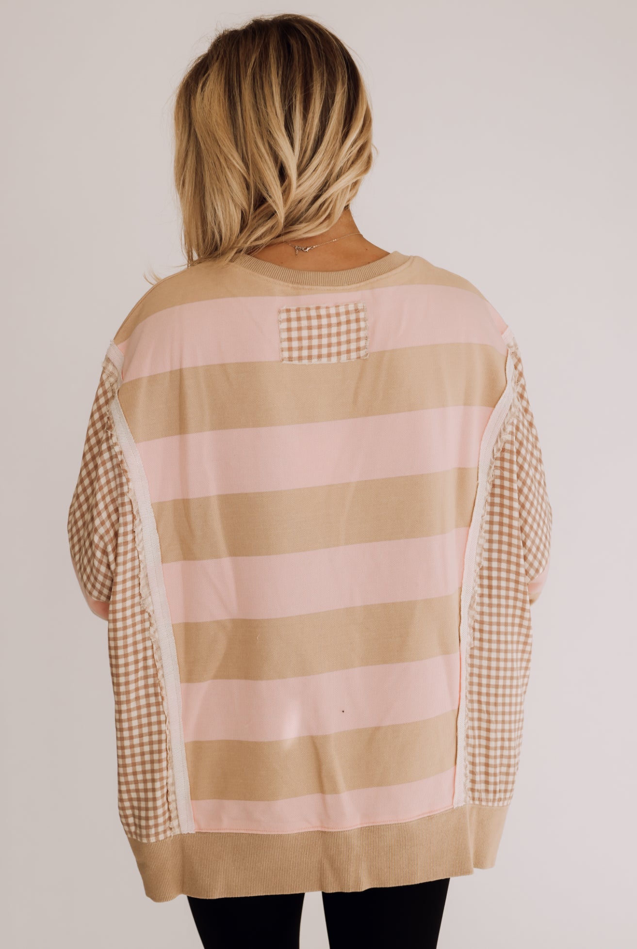 Pink Mocha Gingham Pullover