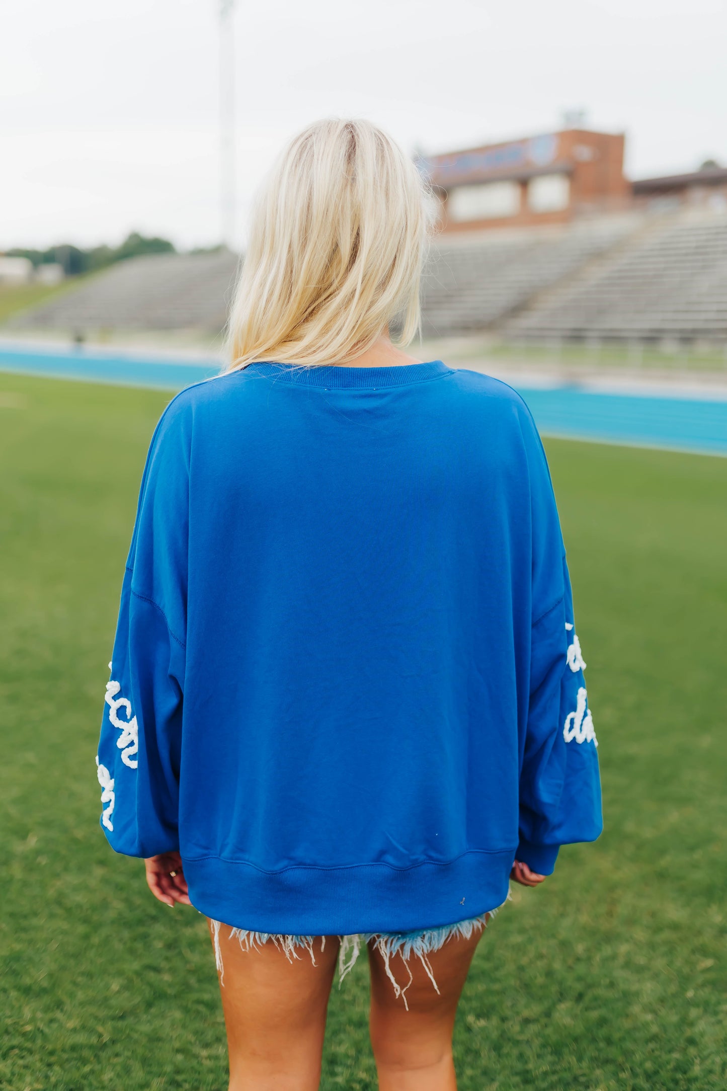 Touchdown Blue Embroidery Sweatshirt