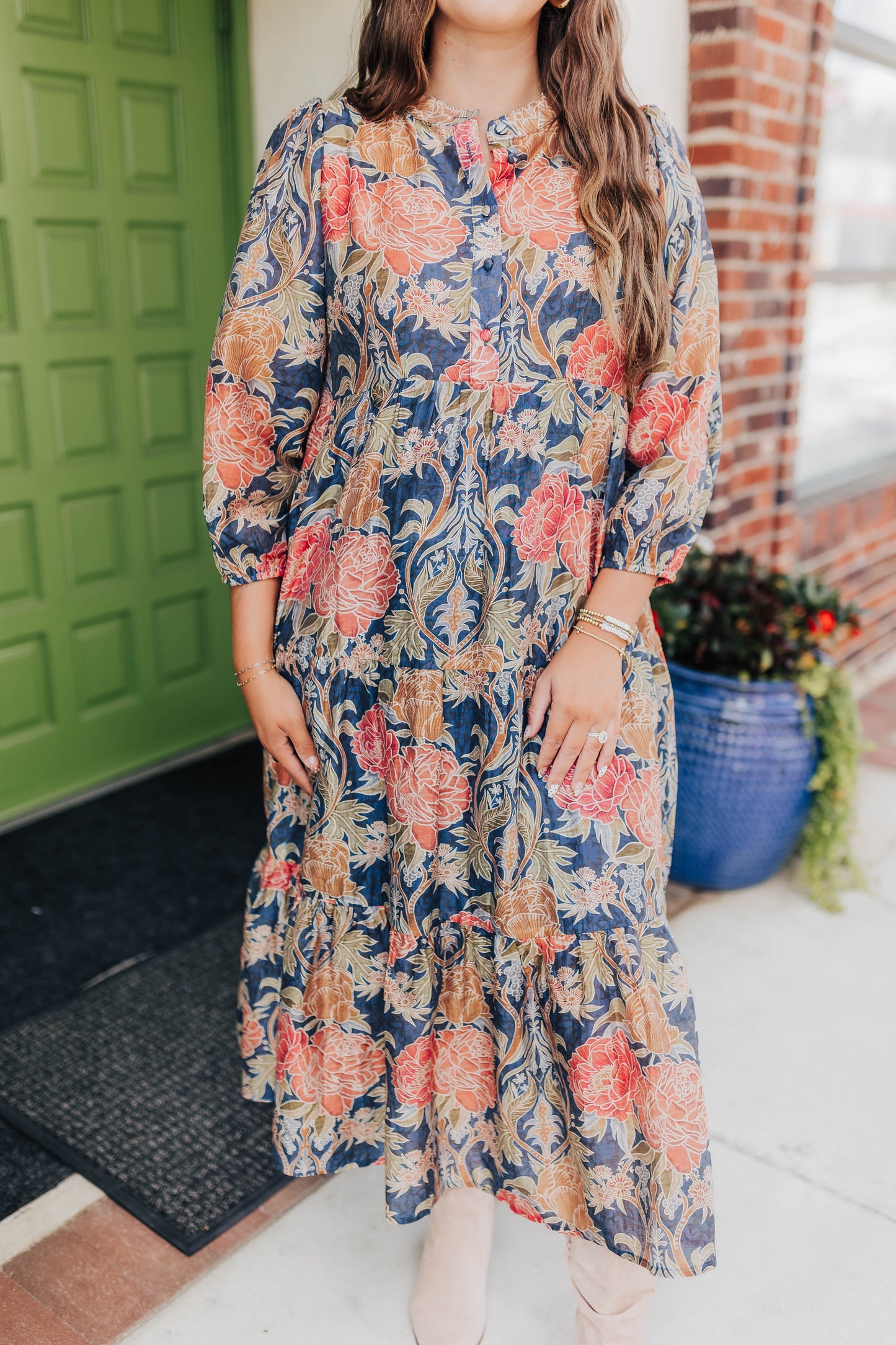 Indigo Ember Midi Dress