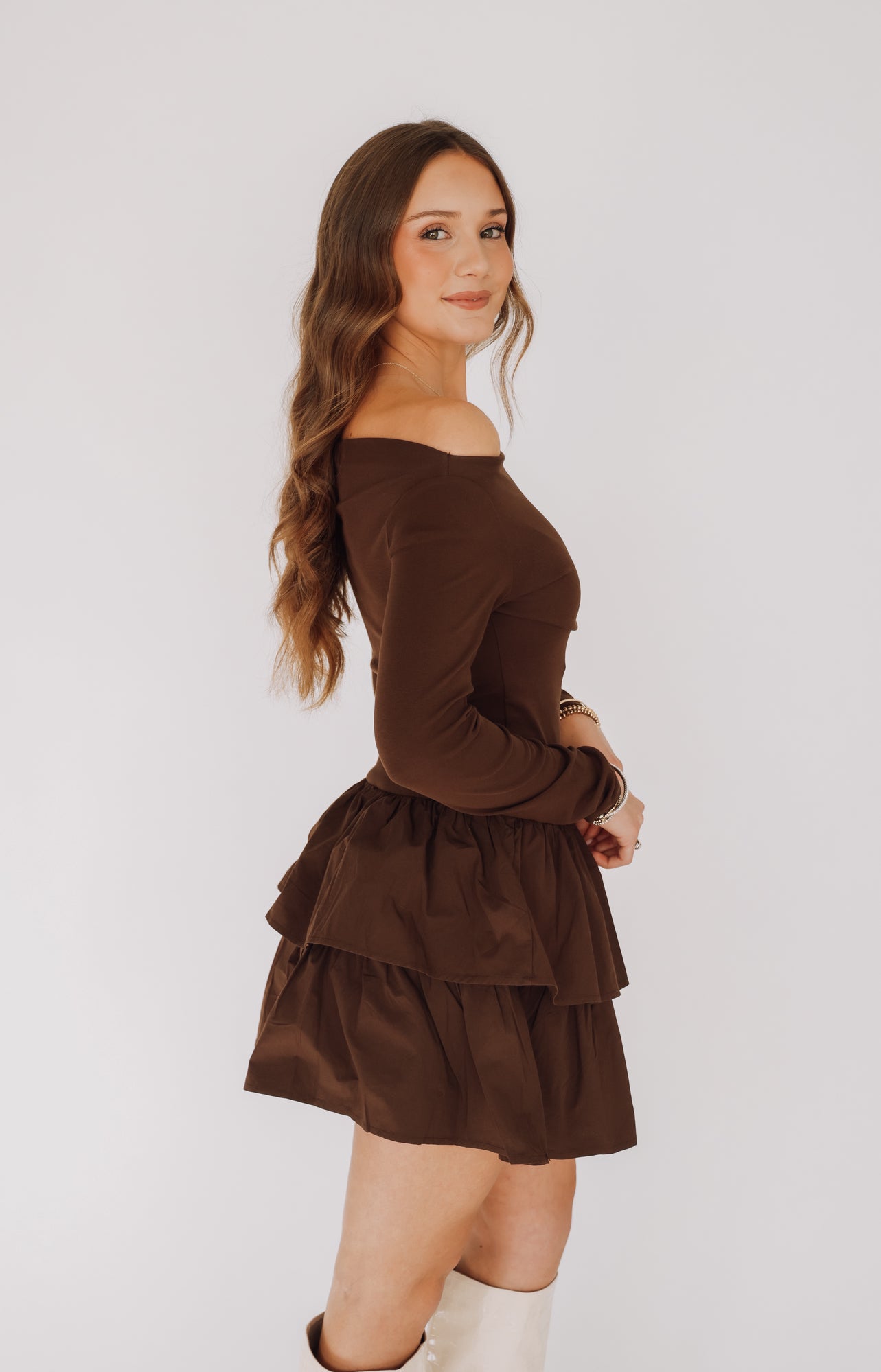 Espresso Days Ruffle Tiered Dress