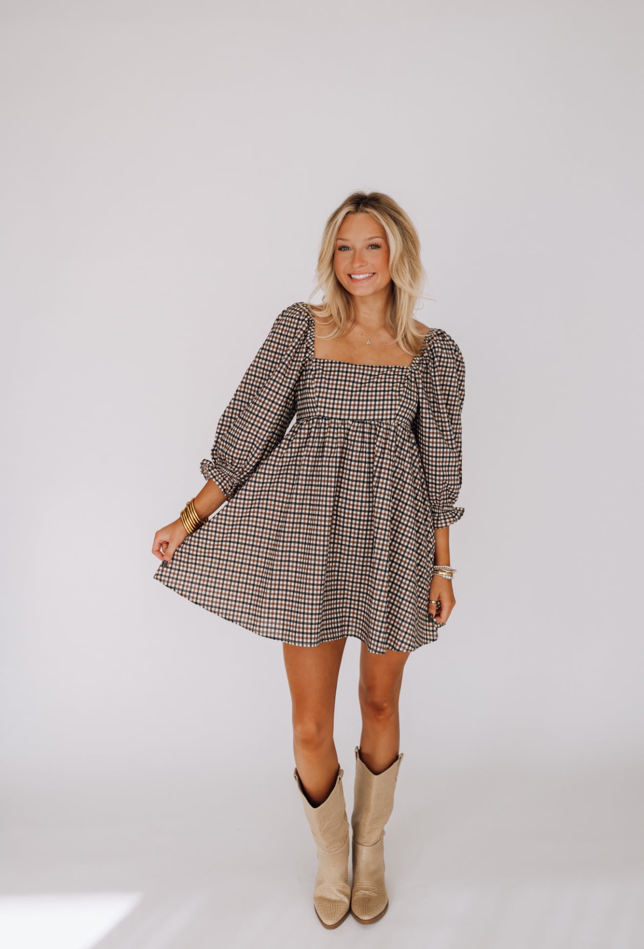 Thankful Days Gingham Dress