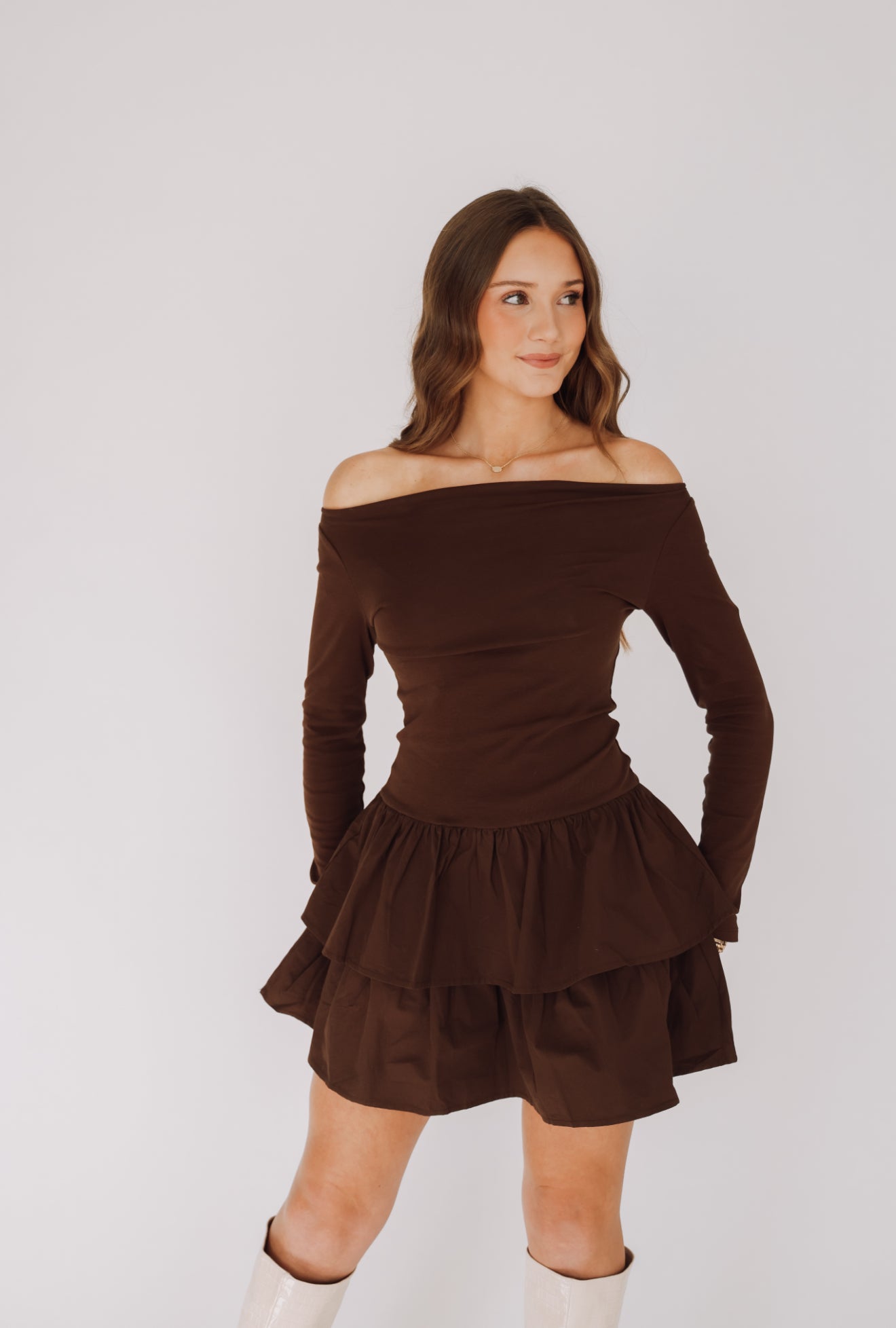Espresso Days Ruffle Tiered Dress