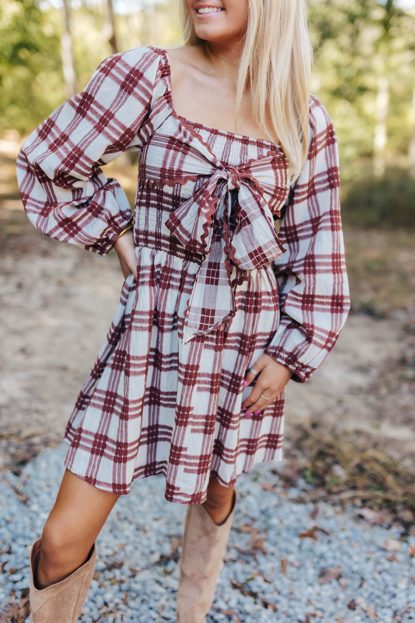 Tarsi Plaid Mini Dress