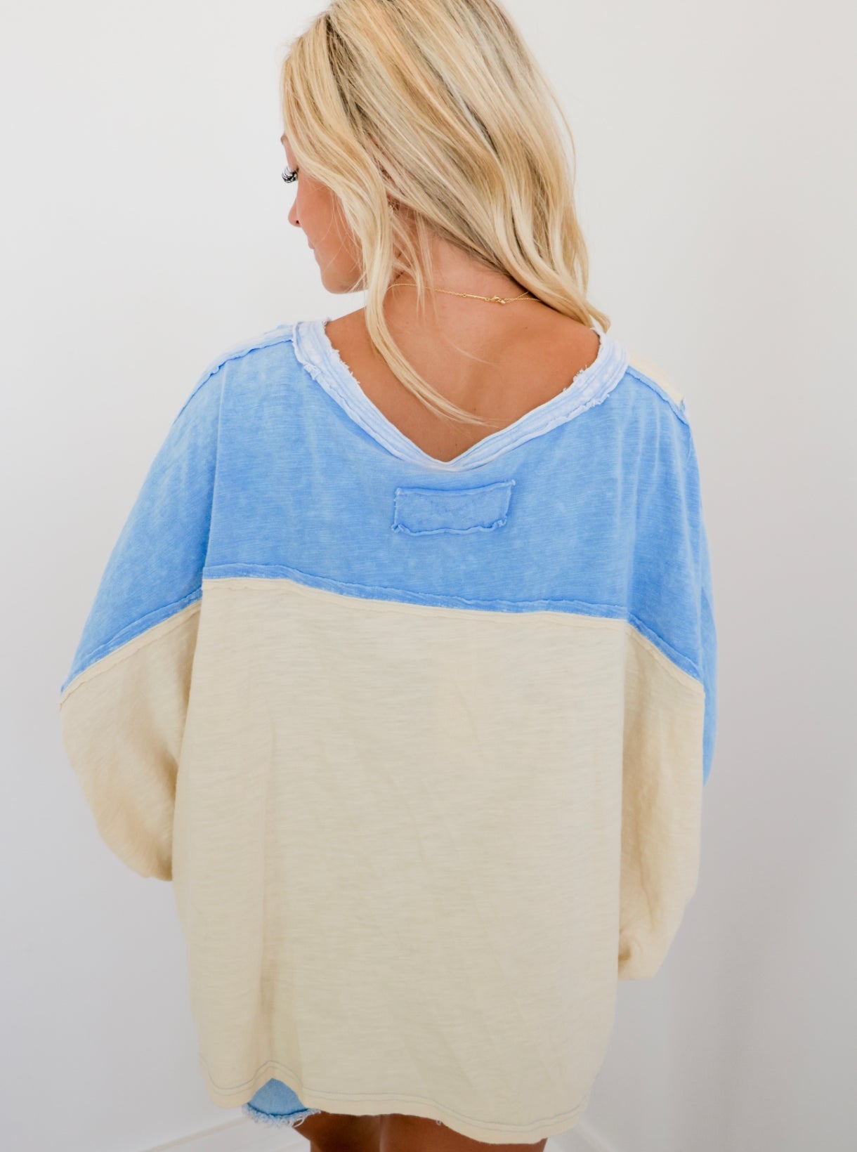 Ivey Blue Color Block Top