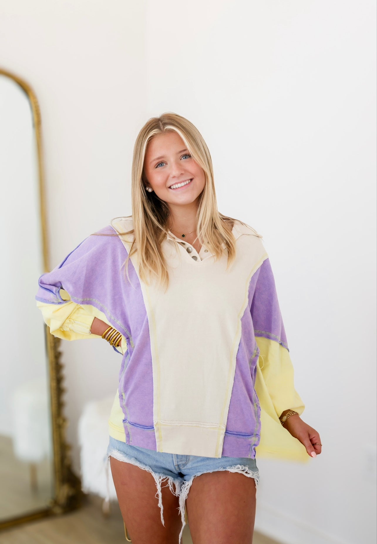 Hallie Multicolor Pullover - Purple