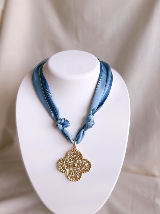 Blue Knot Charm Necklace